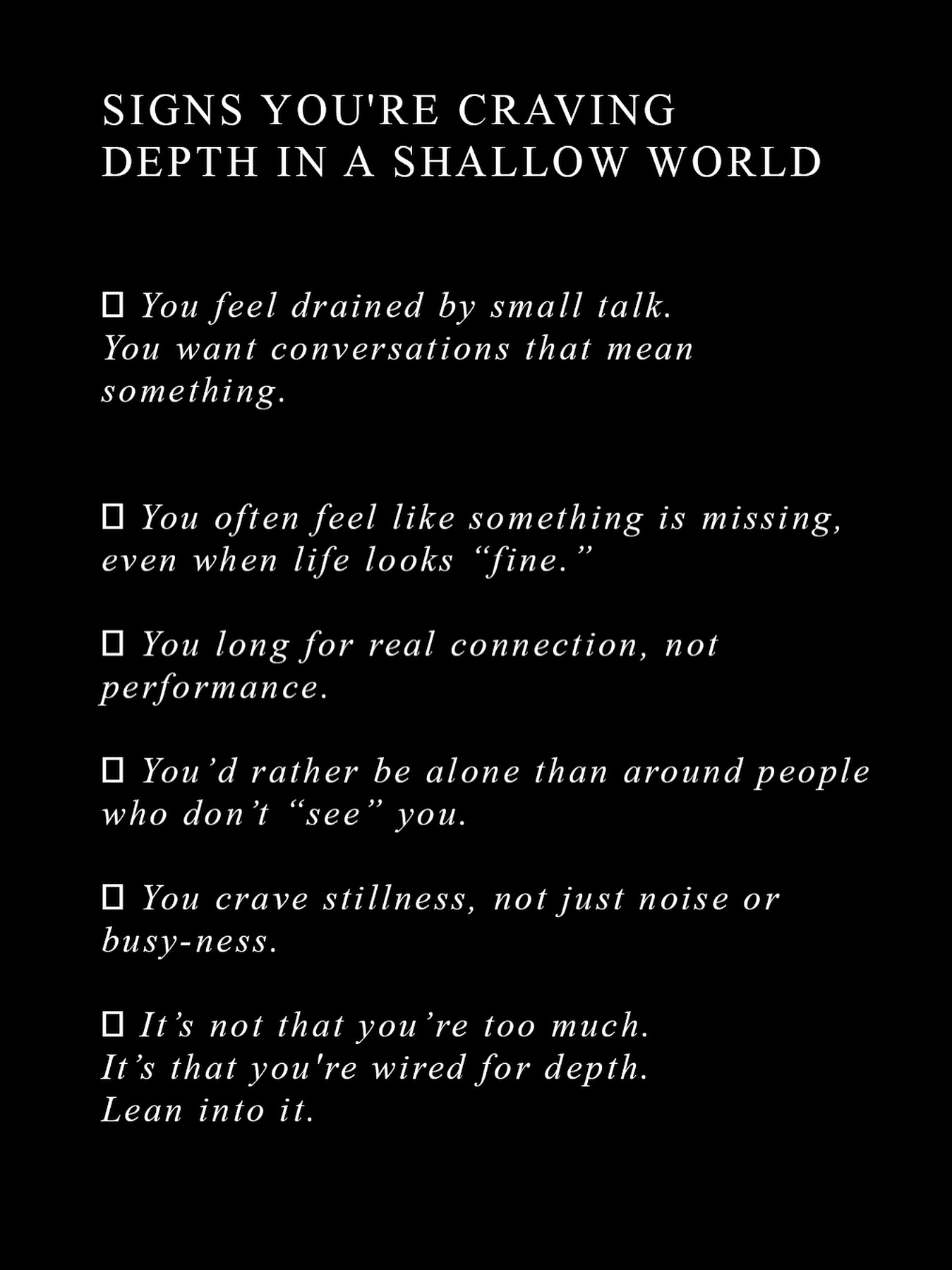 The wish for depth
When you start longing for more depth, it often signals a shift in your inner world — a movement from surface defenses toward the desire to know and be known.
It’s the psyche reaching for meaning, for contact with what’s been split off or avoided.
Depth is not found; it’s allowed when we stop running from what feels too real.
#Psychoanalysis #DepthPsychology #InnerWorld #SelfAwareness #hermosabeachtherapist #emdrhermosabeach