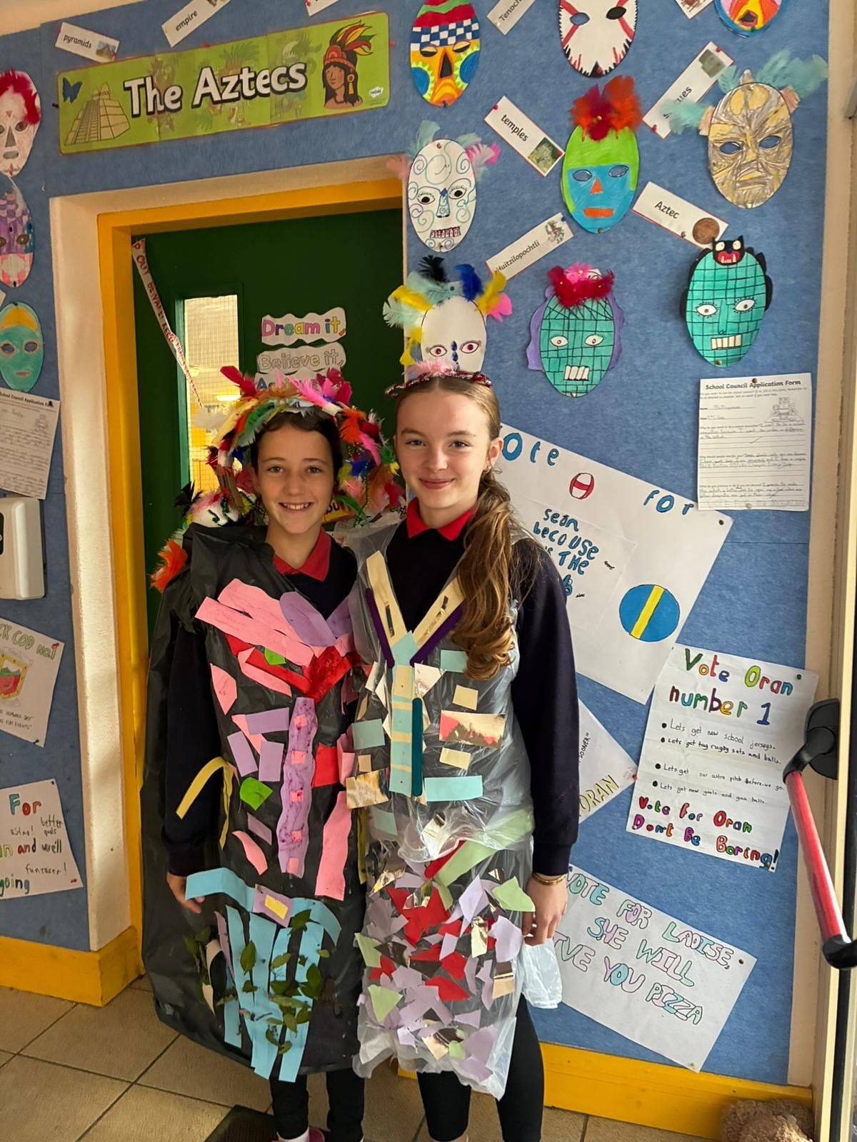 Aztec group projects on Aztec weapons, Aztec sculptures an Art, Agriculture and Aztec way of life, Aztec warriors and their clothing, Aztec Religion and Gods