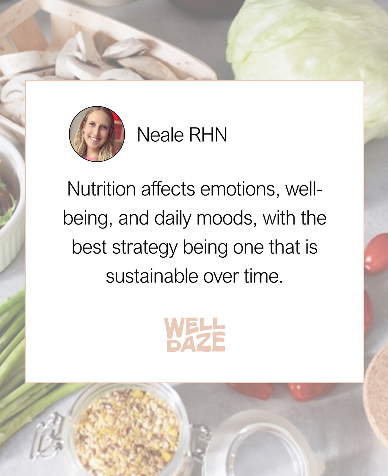 Book a complimentary discovery call with Neale to see how holistic Nutrition can help!
🌿 Nourish beyond the plate
Holistic nutrition isn’t about restriction or perfection — it’s about tuning in.
It’s learning what your body actually needs, what truly fuels you, and what throws you off balance.
At Well Daze, Neale looks at the whole picture — food, stress, rest, movement, and mindset. Because nourishment isn’t just what’s on your plate… it’s everything that fills your day.
Small shifts. Thoughtful choices. Whole-body wellness.
That’s the work — and the reward. 💚
#WellDaze #EcoHealthStudio #HolisticNutrition #GuelphWellness #RootedInCare
