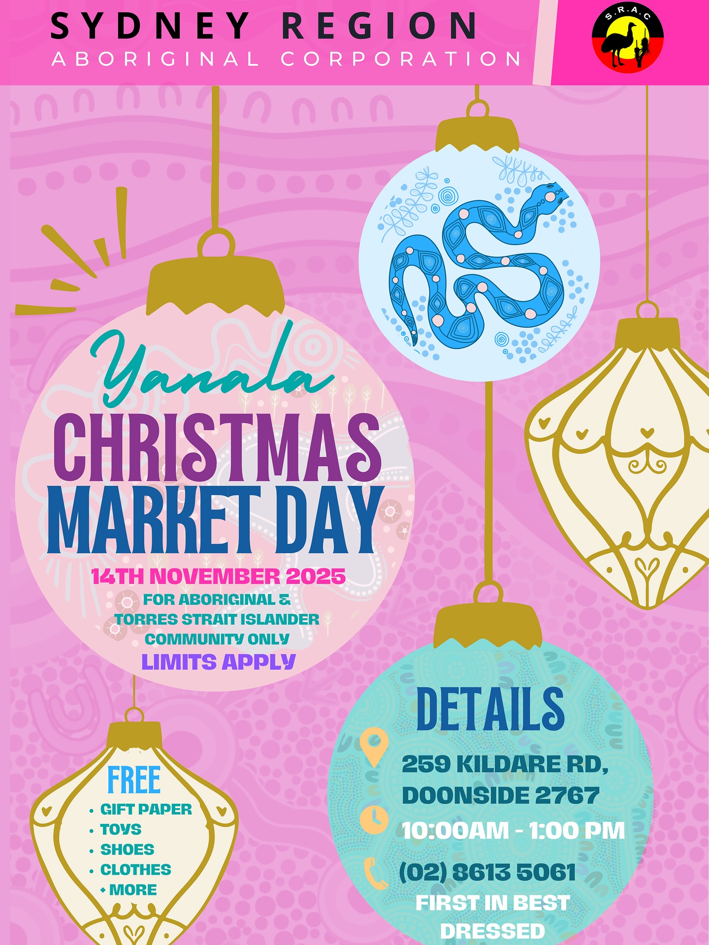✨ Yanala Christmas Market Day ✨
Join us as we come together to share, celebrate and support community this festive season 🎄💛
Sausage sizzle while you wait.
Free gifts, toys, clothes & more first in, best dressed!