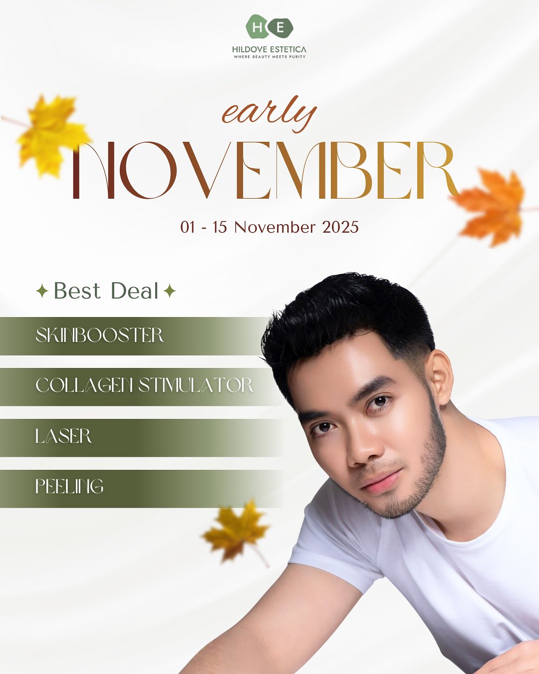 โจ Early November Pre-Holiday Glow-Up! โจ
Glow Maksimal dengan Skinbooster!๐
Mengandung DNA Salmon Polunucleotides (PN) & High Concentrate Hyaluronic Acid, dan Glutathione, Peptide dengan Collagen Stimulator yang membantu merangsang kolagen, meningkatkan elastisitas kulit yang membuat kulit menjadi lebih cerah, lembab dan kenyal dalam satu treatment saja.
Laser generasi terbaru bertujuan untuk mencerahkan warna kulit, menyamarkan noda hitam dan pigmentasi, memperbaiki tekstur kulit, merangsang produksi kolagen, mengecilkan pori-pori, serta memudarkan garis halus dan kerutan.
Retinol Peel mengandung turunan vitamin A yang bekerja mempercepat regenerasi sel kulit, mengurangi garis halus, memperbaiki tekstur, dan mencerahkan warna kulit. Perawatan ini membantu kulit tampak lebih muda, halus, dan merata secara bertahap.
Yuk, rasakan manfaatnya sekarang! ๐คฉ
โ
๐๐๐๐๐ข๐ฉ๐ ๐๐ฆ๐ง๐๐ง๐๐๐
Ruko Mahkota Raya Blok E No. 10, Kota Batam
WA: +62 811 776 889
Operational hours:
Monday - Sunday: 10.00 AM - 08.00 PM
Sunday: 10.00 AM - 05.00 PM
