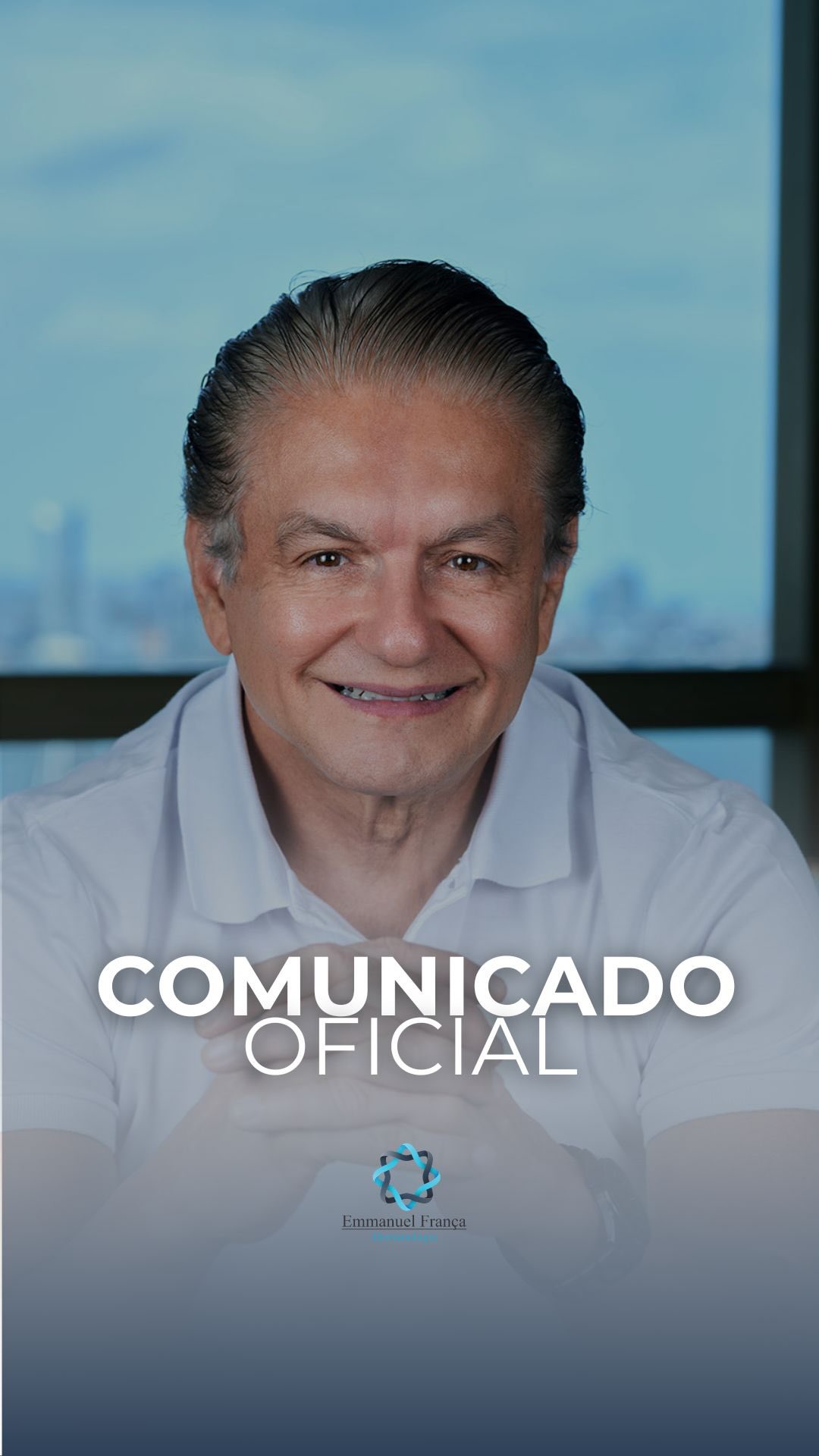 Por orientação médica, precisarei ficar afastado dos atendimentos presenciais por um período.
Mas sigo aqui por vocês: continuarei atendendo normalmente no formato on-line, garantindo acompanhamento, orientação e continuidade dos tratamentos com toda a dedicação de sempre.
Agradeço a compreensão, o carinho e o respeito de cada paciente.
Cuidar de vocês é uma honra — e agora é hora de eu cuidar um pouco de mim também. 🌿✨
Para agendar sua consulta on-line, é só chamar no direct ou WhatsApp (81) 99649-4537.
Dr Emmanuel França
Dermatologista
CRM 5999
RQE 636