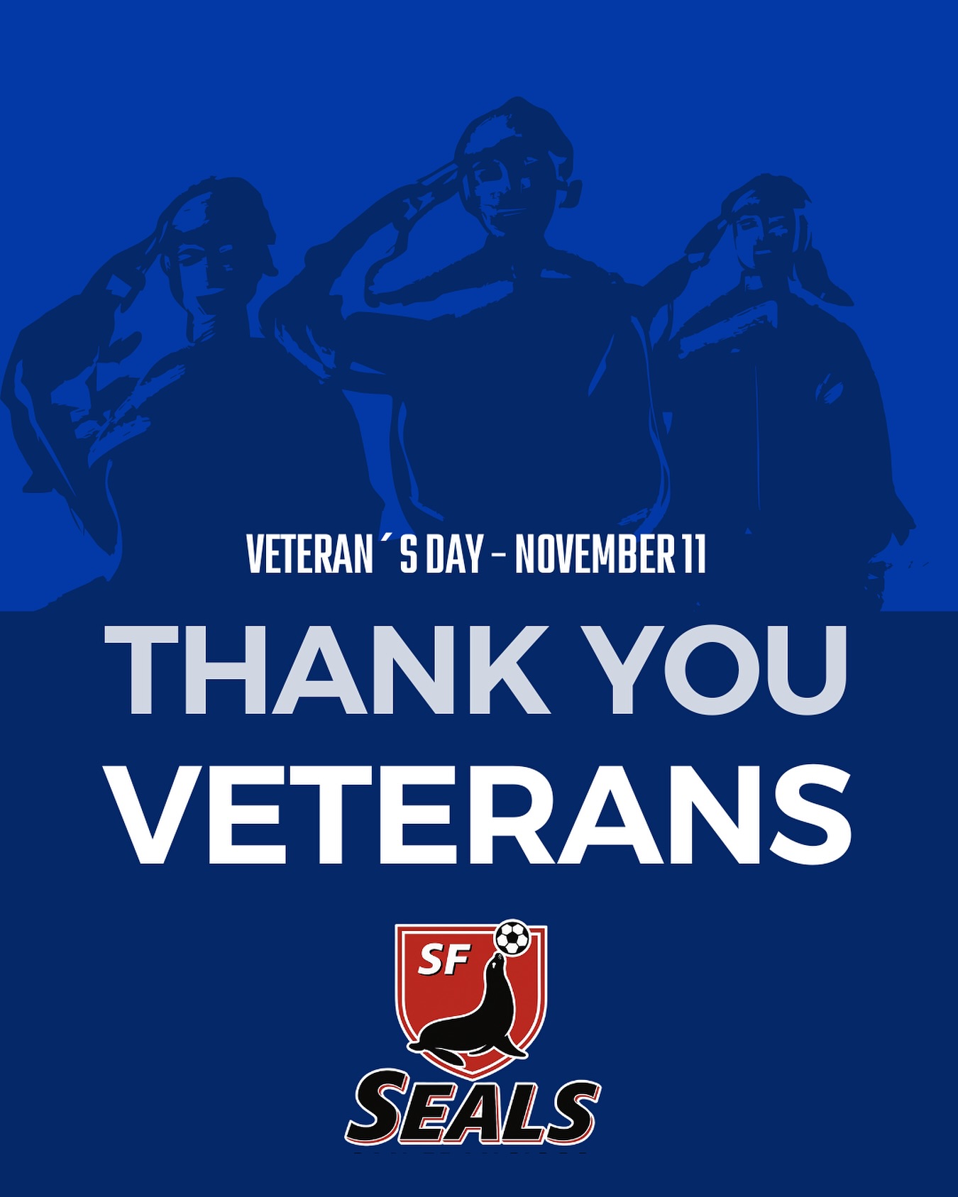 Today the seals honor and thank all the brave people who have served our country. Your courage, sacrifice, and dedication will never be forgotten.
Happy Veterans Day to all who have worn the uniform, we appreciate you. ?❤️?
#sealssoccer #itsaboutthejourney #alchemy #stayready #mlsnext #mlsnextpro #anotherone #facts
#thisiswhatwedo #webelieve #fundamentalsfirst