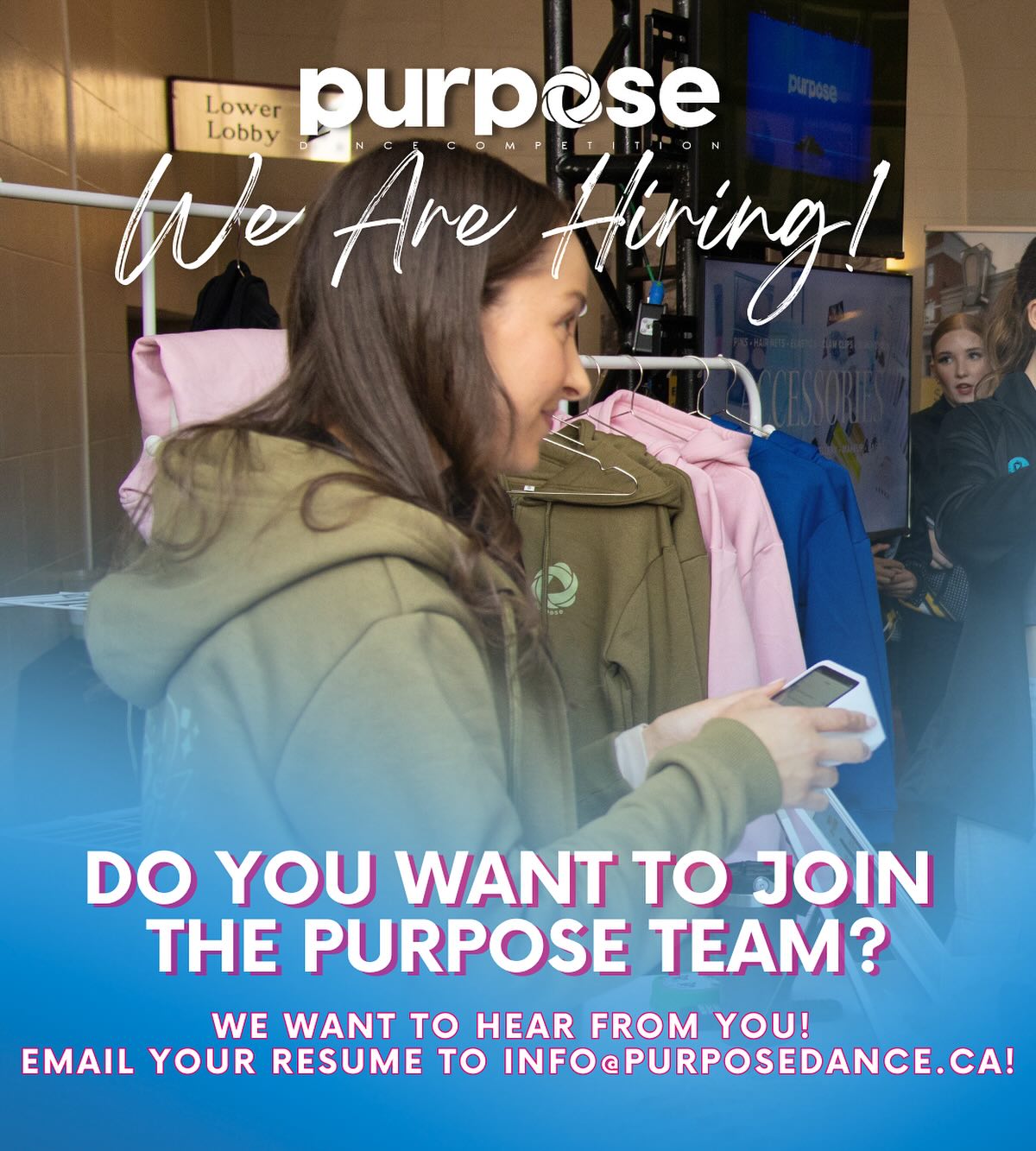 ?WE’RE HIRING!? We’re looking for passionate, hardworking individuals who live and breathe dance to join our team this season!
?Interested applicants are encouraged to email their resume and a brief statement of interest to info@purposedance.ca. We can’t wait to hear from you!
.
.
.
.
“THE COMPLETE COMPETITION EXPERIENCE”?✨
? info@purposedance.ca
? www.purposedance.ca
.
.
.
.
#purposedancecompetition #dance #danceOntario #danceCanada #London #Guelph #Brantford #Hamilton #dancecompetition #Ontario #Canada #dancewithpurpose #2026 #dancecomp #compszn #2026dance #purposedance2026 #thecompletecompetitionexperience