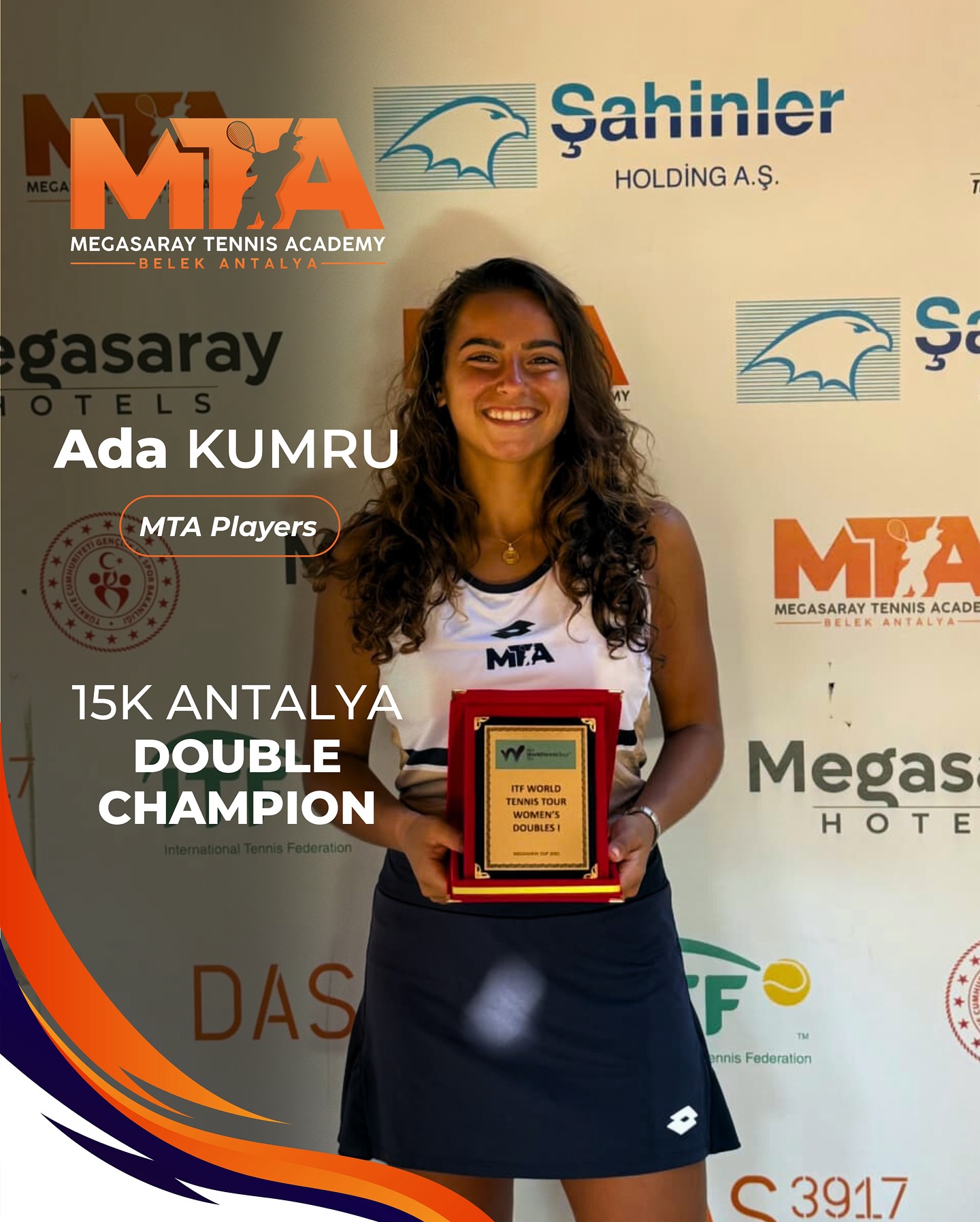 15K Antalya Çiftler Şampiyonu olan sporcumuz Ada Kumru’yu tebrik ediyoruz.?⚡
We congratulate our player Ada Kumru, who became the 15K Antalya Doubles Champion.?⚡
#MTA #MTAMegasarayTennisAcademy #AdaKumru