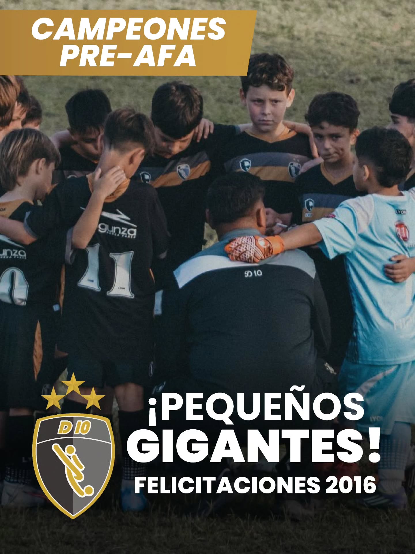 ? CAMPEONES PRE AFA ¡La 2016 gritó DALE CAMPEÓN! ?
Entrenan con compromiso, alegría y compañerismo… y hoy ese esfuerzo tiene recompensa.
? Pequeños Gigantes que ya dejaron una huella enorme en nuestro Club.
? ¡Orgullo total! ¡Felicitaciones equipo y CT!
D10 Football Club
MásQueFútbol
#D10FC #DaleCampeón #2016campeona #PreAFA #SumateAD10 #Fútbol #Soccer #AcademiaDeFútbol #SoccerAcademy #EntrenamientoProfesional #Pilar #FútbolPilar
@empanadas.morita @sportlyon_ind @lyonoficial.ok @360player @menottiescuela @paramedic.arg @coerverargentina @expimled @telviso.ar @somos.imowi @ch1_sports @elparmegiano @cacmaterialeselectricos @gaseosasecco @jcsportshouston