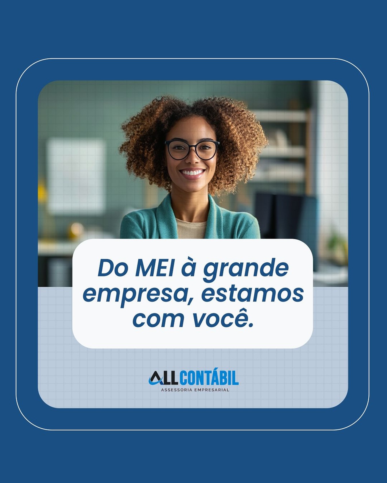 Evolução empresarial exige estratégia. Do MEI à grande empresa, você conta com nossa qualificação para crescer com segurança e visão.
A All Contábil oferece expertise para cada fase da sua empresa, garantindo gestão qualificada e preparada para acompanhar o seu crescimento.
⠀
Da estrutura inicial ao nível corporativo, somos parceiros da sua trajetória.