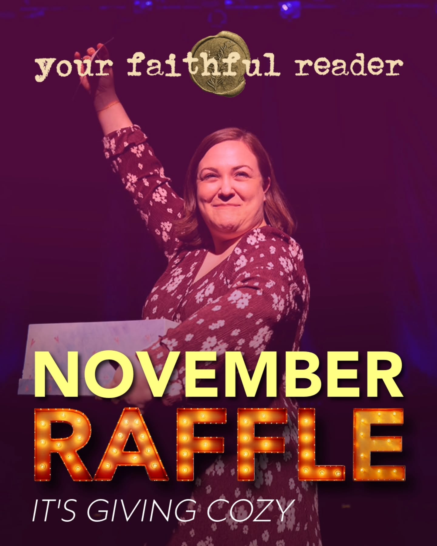 Announcing the ✨NEW✨ monthly raffle from Your Faithful Reader! ✨
Each month, you can show your support and help us bring stories to life on stage and screen by participating in our raffle! This November, our raffle gives you a chance to win the It’s “Giving” Cozy bundle, including an exclusive YFR mug, hot chocolate, and a brand-new letter about cozy vibes from a member of our team. 💌Show your support in honor of Giving Tuesday!
❤️Every $5 donated = 1 raffle entry
(ex. $50 = 10 entries!)
Not able to give right now? You can still join in the fun!
✅ Follow us
✅ Share this post
✅ Tag 3 friends in the comments
Doing ALL THREE earns you one free entry!
The winner will be announced on Giving Tuesday—December 2nd!
Every bit of support keeps our stories alive. Happy holidays, and good luck!