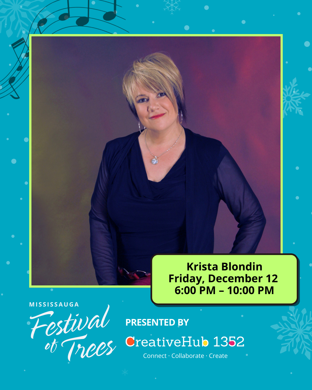 💫 Live Music Spotlight: Krista Blondin
⏰ Friday, December 12 | 6:00 PM – 10:00 PM
Krista Blondin brings powerhouse vocals and 30+ years of show-stopping experience, blending rock, blues, jazz, pop, and R&B into performances filled with heart, soul, and pure fun.
Join us this Friday at the Festival of Trees for live music, then check out the artist created tree installations + shop local handmade goods, delicious treats and one-of-a-kind gifts at the Weekend Holiday Market.
#MFT2025 #livemusic #portcredit #shoplocal #kristablondin #mississaugaevents #ontarioarts #lakeview #mississauga #festival #mississaugafestivaloftrees #mississauga #smallarmsinspectionbuilding #creativehub1352 #saugaculture #gta #ontarioevents #holidaymarket #saugaevents