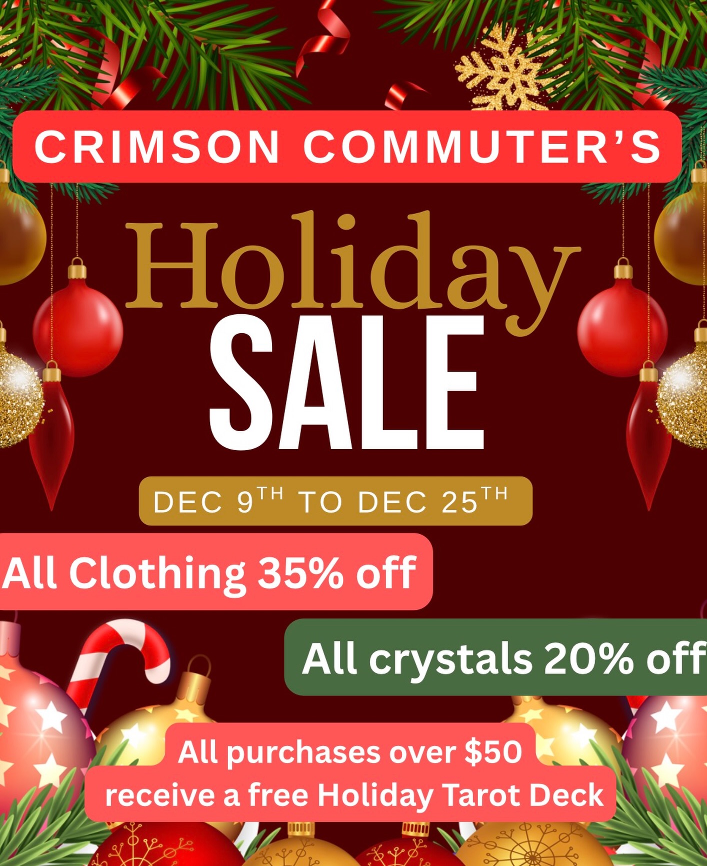 Holiday Sale extended till Christmas Get these discounts while they last ✨❤️