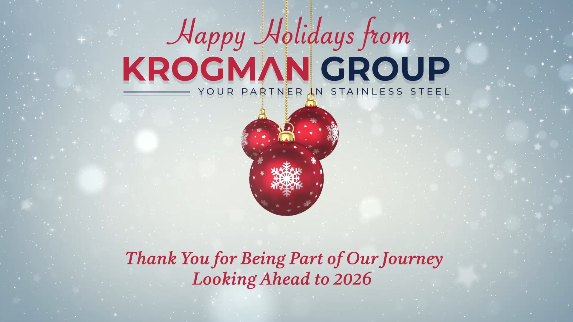 Happy Holidays from all of us at Krogman.
Thank you to our partners, customers, and team for a strong year built on trust and reliability. Wishing you a joyful holiday season and a successful year ahead.
#stainlesssteel #krogman #krogmangroup #holidays #newyear2026