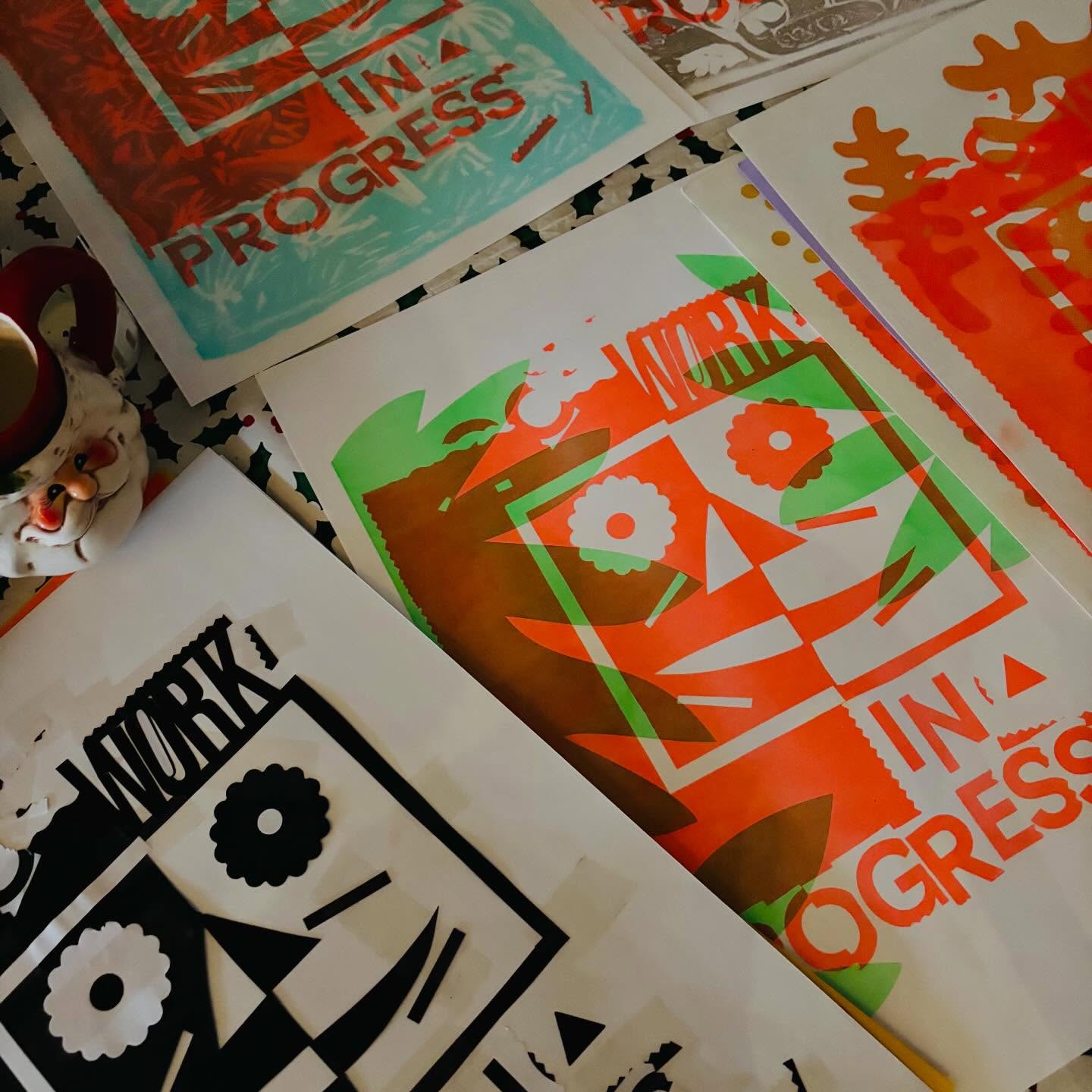 Had a jolly good time RISO printing analogue style at the truly brilliant @risottostudio last week with the creative A team of @mattgilliesillustration and @full_beard 😎