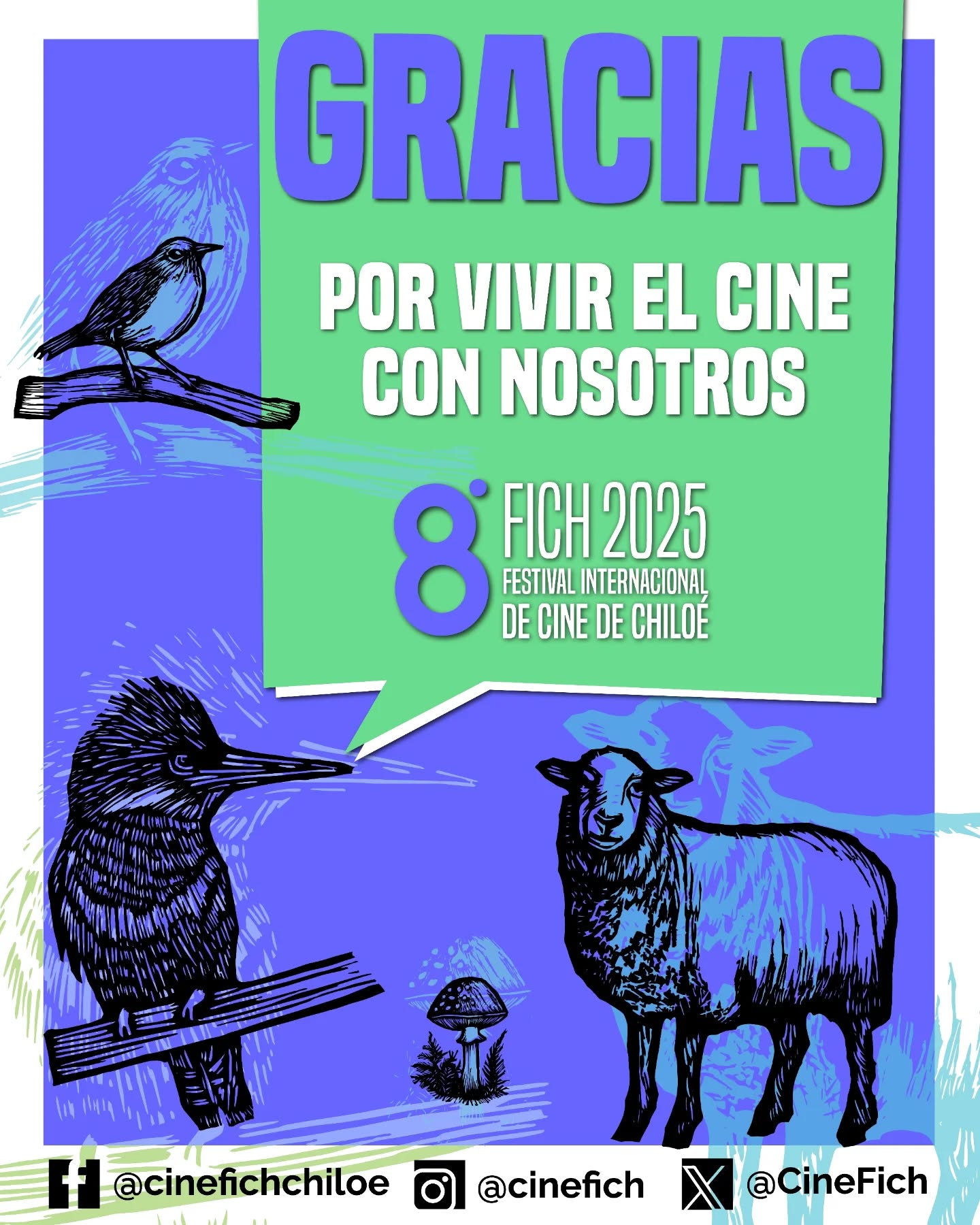 ✨ Gracias, FICH 2025 ✨
Terminamos una semana donde el cine volvió a encontrarse con el territorio, conectando a realizadores, vecinos y comunidades en torno a historias que merecen ser vistas y compartidas.
Agradecemos a todas las personas que fueron parte de esta edición, a quienes se acercaron a nuestras funciones, a los equipos y colaboradores que hicieron posible cada jornada, y a quienes creen en la importancia de llevar cine y cultura a Chiloé.
Seguimos trabajando para que el FICH continúe creciendo y siendo un espacio de encuentro, memoria y creación.
🎬💙 Nos vemos en FICH 2026. El cine sigue vivo en la isla.
#FICH2025 #CineInsular #FestivalDeCineDeChiloé
Con el apoyo de Fondo Audiovisual / Difusión, Exhibición e Implementación Audiovisual / Programación de festivales con muestras regionales
.
.
.
@culturasloslagos @seremieduc_loslagos @ilustremunicipalidaddecastro @direccionculturayturismocastro @goreloslagos @sernatur.loslagos @culturasloslagos @direccionculturayturismocastro @lamareamedios