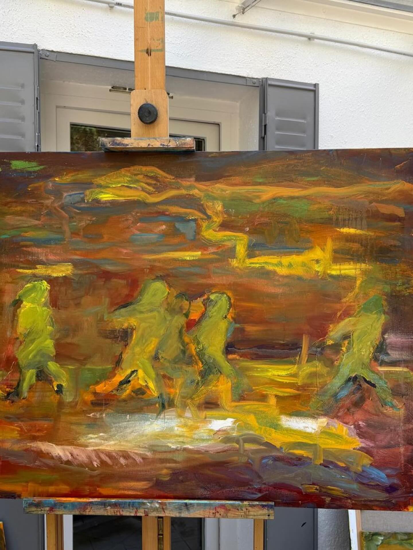 Ce que je veux peindre, c’est leur force , celle qui les pousse à aller au-delà.
Leur présence suffit : pas besoin de surjouer.
Ces corps qui avancent, tombent, se relèvent, c’est pour eux que je peins.
Hizelaya