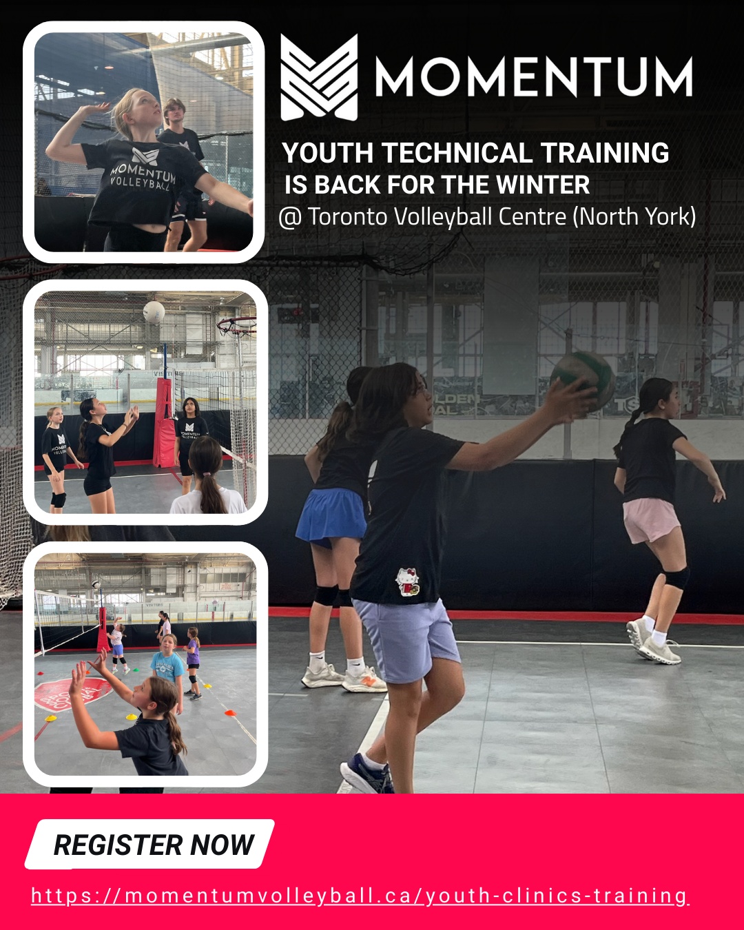 ? Winter 2026 Volleyball Programs at Toronto Volleyball Centre ?
Level up your game this winter! Our youth programs are designed for every athlete, from those just getting started to those aiming for competitive success.
Competitive Training (Grades 6-8 and 8-10)
For athletes focused on tryouts and competitive seasons. Work with collegiate and professional coaches to refine advanced skills, decision-making, and tactical play.
Athlete Development (Grades 4-6 and 7-9)
For athletes developing skills and learning the game. Coaches provide guidance on fundamentals, growth, and confidence, on and off the court.
? When: Wednesdays & Thursdays, January 7th / 8th
? Times: 6:00 PM โ 7:30 PM (Athletic Development) | 7:30 PM โ 9:00 PM (Competitive Training)
? Where: Toronto Volleyball Centre, North York
? Lead Coaches: Calvin Onate, Dave Hamilton & Emily Anderson
Build skills. Gain confidence. Take your next step in volleyball this winter!
? Register now: https://momentumvolleyball.ca/youth-clinics-training
#TorontoVolleyball #YouthVolleyball #VolleyballTraining #WinterPrograms #SkillDevelopment #CompetitiveVolleyball