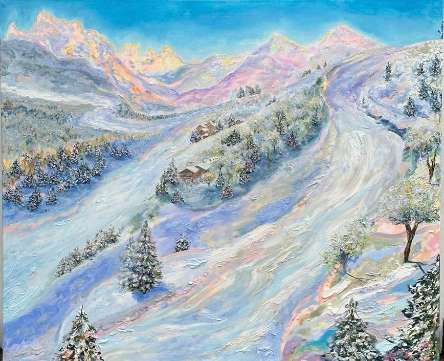 Sensational ALPINE ? collection from @hattipattisson ⛷️ FOR SALE in our CHRISTMAS SHOW ✨ Link to the catalogue in our bio. Happy Sunday all xx #artist #artgallery #artforsale