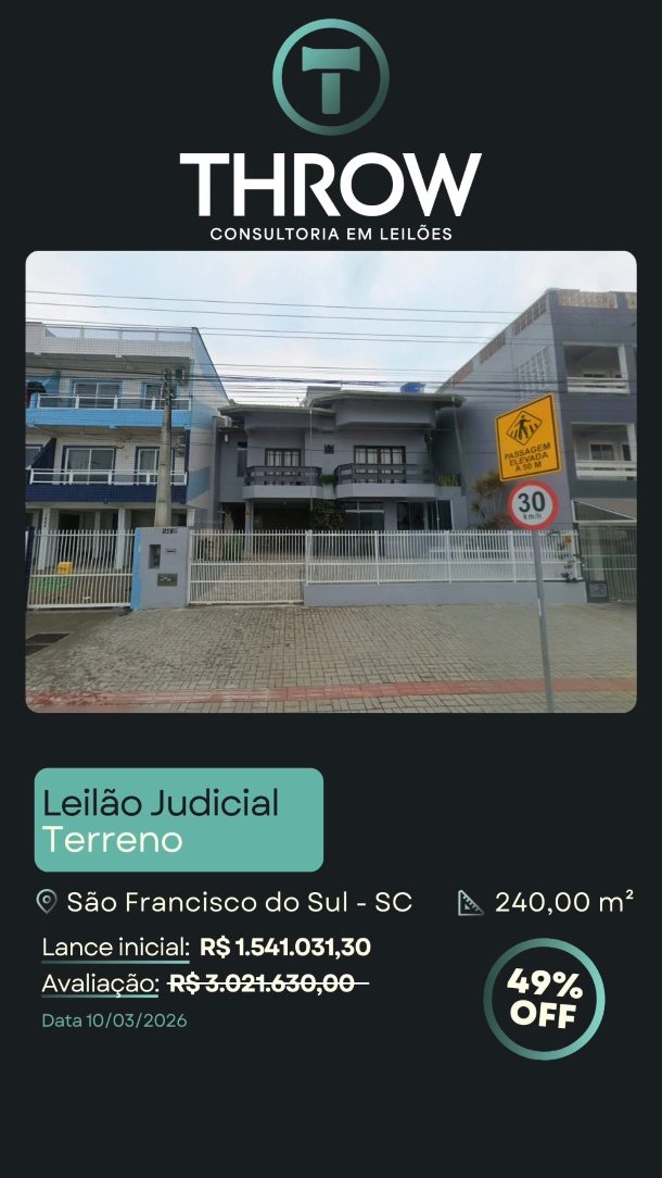 Casa frente mar na Enseada, em São Francisco do Sul, disponível em leilão.
Terreno com 240 m² e imóvel de dois pavimentos, com cerca de 200 m² de área construída, em uma das localizações mais valorizadas da cidade.
Avaliada em R$3.021.630, com lance mínimo de R$1.541.031,30, o que abre uma margem clara para quem busca imóvel frente mar com preço mais do que atrativo.
Um ativo raro, indicado tanto para uso quanto para investimento.
🔗Fale conosco pelo direct ou clique no link da bio e veja como arrematar imóveis em leilão com segurança, rentabilidade e o suporte completo da Throw Leilões.
#CasaFrenteMar #ImóvelEmLeilão #InvestimentoImobiliário #SãoFranciscoDoSul #ThrowLeilões EnseadaSC LeilãoDeImóveis