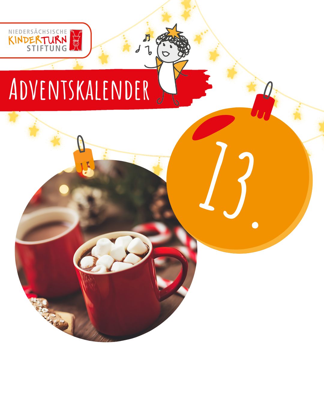 ?Bewegter Adventskalender '25 ?
Erst gemeinsam einen warmen Kakao genießen, dann zur Ruhe kommen:
Ein Kind liegt entspannt auf dem Bauch, das andere „malt“ mit den Händen oder einem Igelball über den Rücken – als würdet ihr den Kakao in der Tasse umrühren. Langsam, sanft, leise. ?☕
So wird aus einem einfachen Wintermoment eine kleine Auszeit mit Nähe, Wärme und Achtsamkeit. ✨
#Kinderturnstiftungnds#KinderfürBewegungbegeistern#BewegterAdventskalender#KakaoMassage
