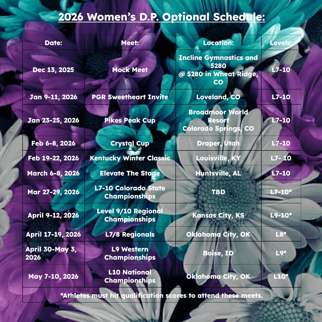 Women’s Optional Team Schedule Drop!