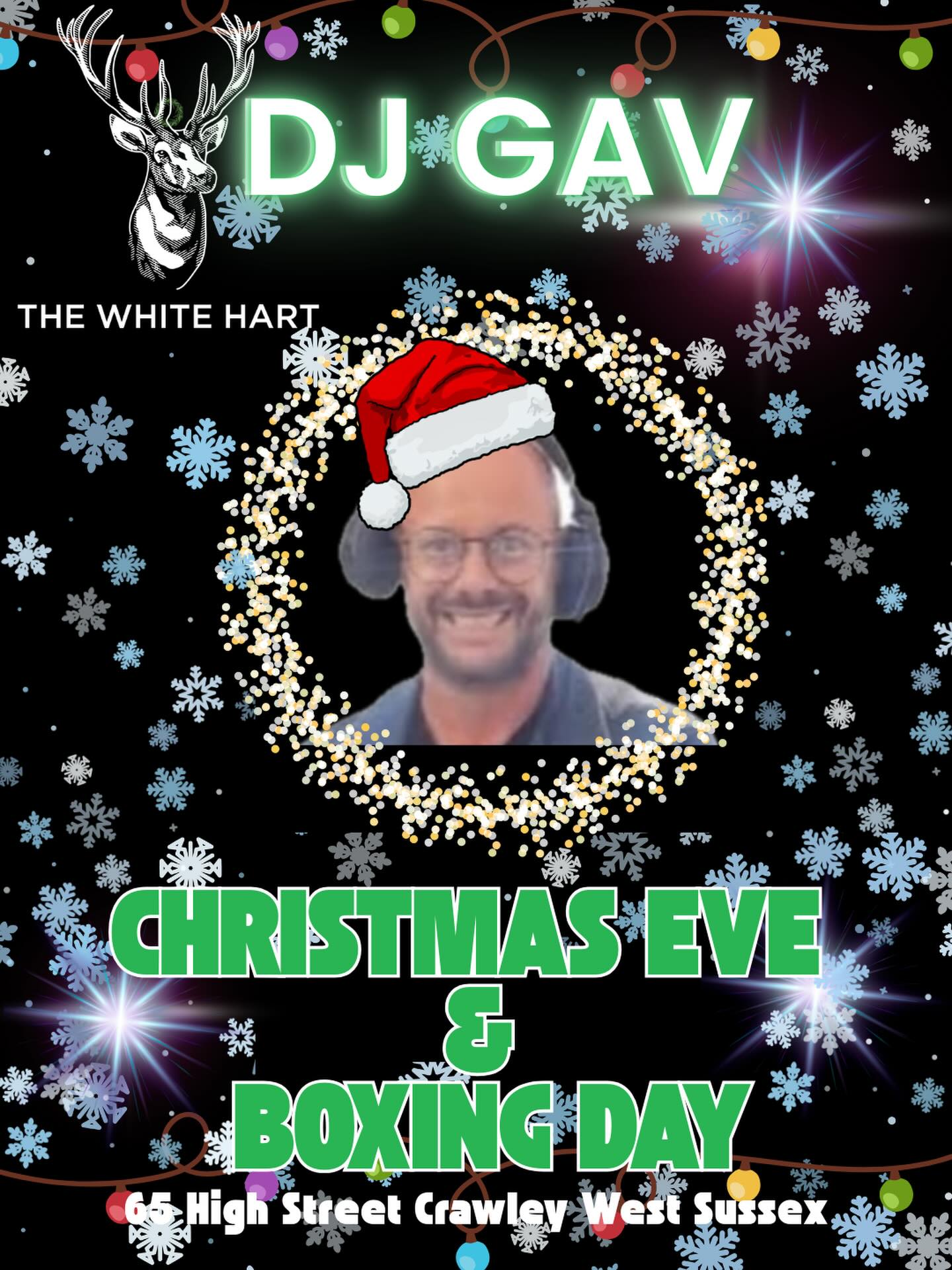 Disco and party with Dj gav on Christmas Eve and boxing