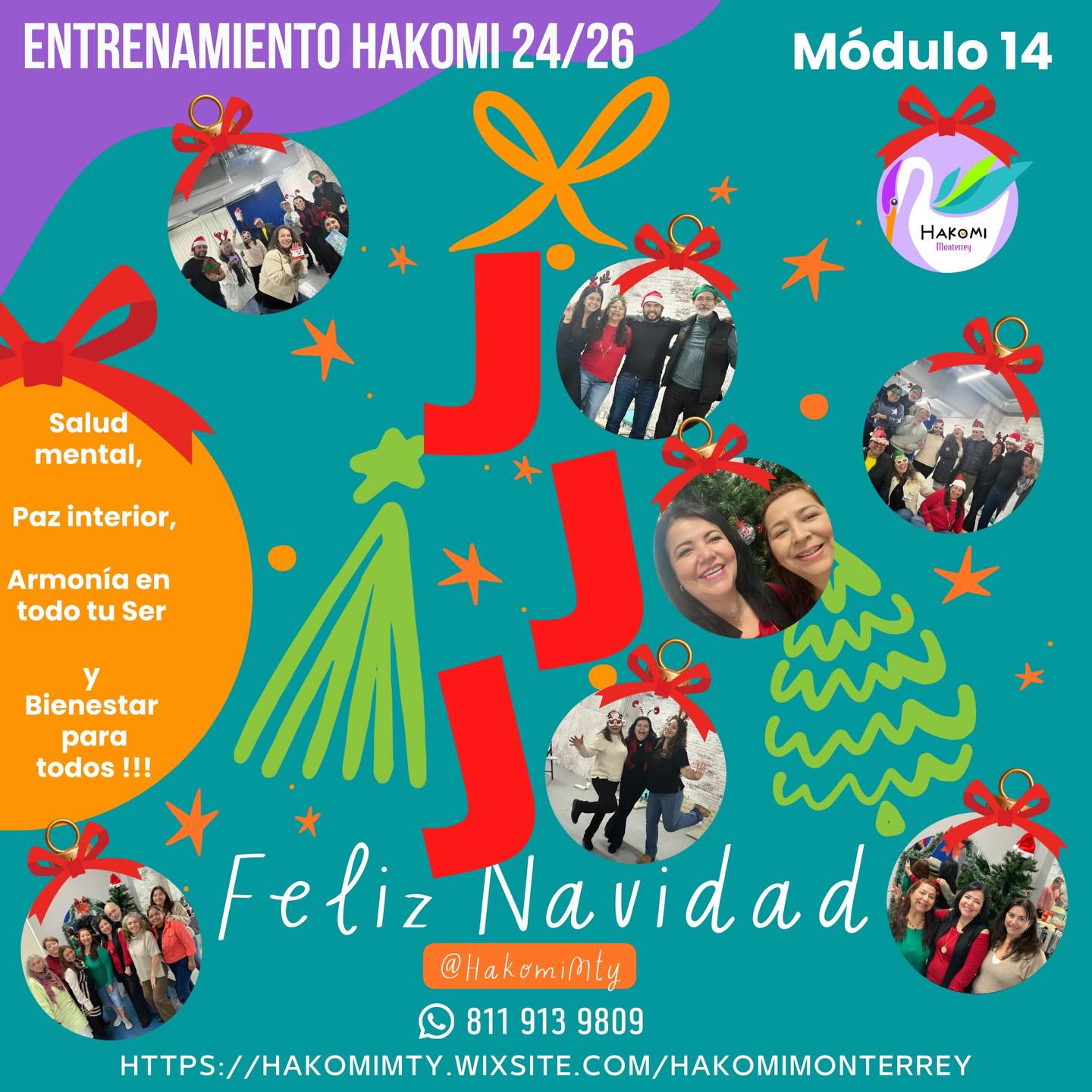 Felices y muy divertidos la pasamos cerrando el 2O25 con el módulo 14.
Un módulo donde seguimos practicando el modelo completo, ahora con modelaje de nuestra querida entrenadora Carmen Madero para asentar todas las fases del método.
Salud mental,
Paz interior,
Armonía en todo tu Ser y Bienestar para todos !!! 🎄❣️🌟💫
Agenda una sesión y conoce este modelo terapéutico.
Visita nuestra Página !
https://hakomimty.wixsite.com/hakomimonterrey
#PazInterior
#Psicoterapia
#Hakomi
#Conciencia
#AtencionPlena
Compasión
Sanación
DesarroPersonal
Acompañamiento
TerapeutasCertificados