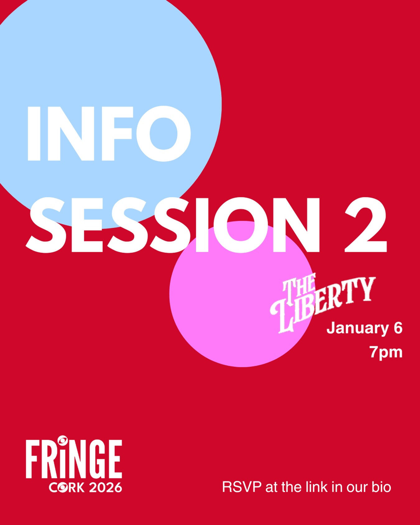 It’s time for INFO SESSION #2: the cosy yappy version!
Join us in The Liberty on the 6th of January for a cosy evening Fringe information session/ new years yap! Catch us one on one to go through any burning questions you may have about applying as an artist or becoming involved in the Fringe in other capacities — and have a general chat about all things CORK.
RSVP at the link in our bio linktree ✍️
Just over 2 weeks left to apply, get those applications in!
