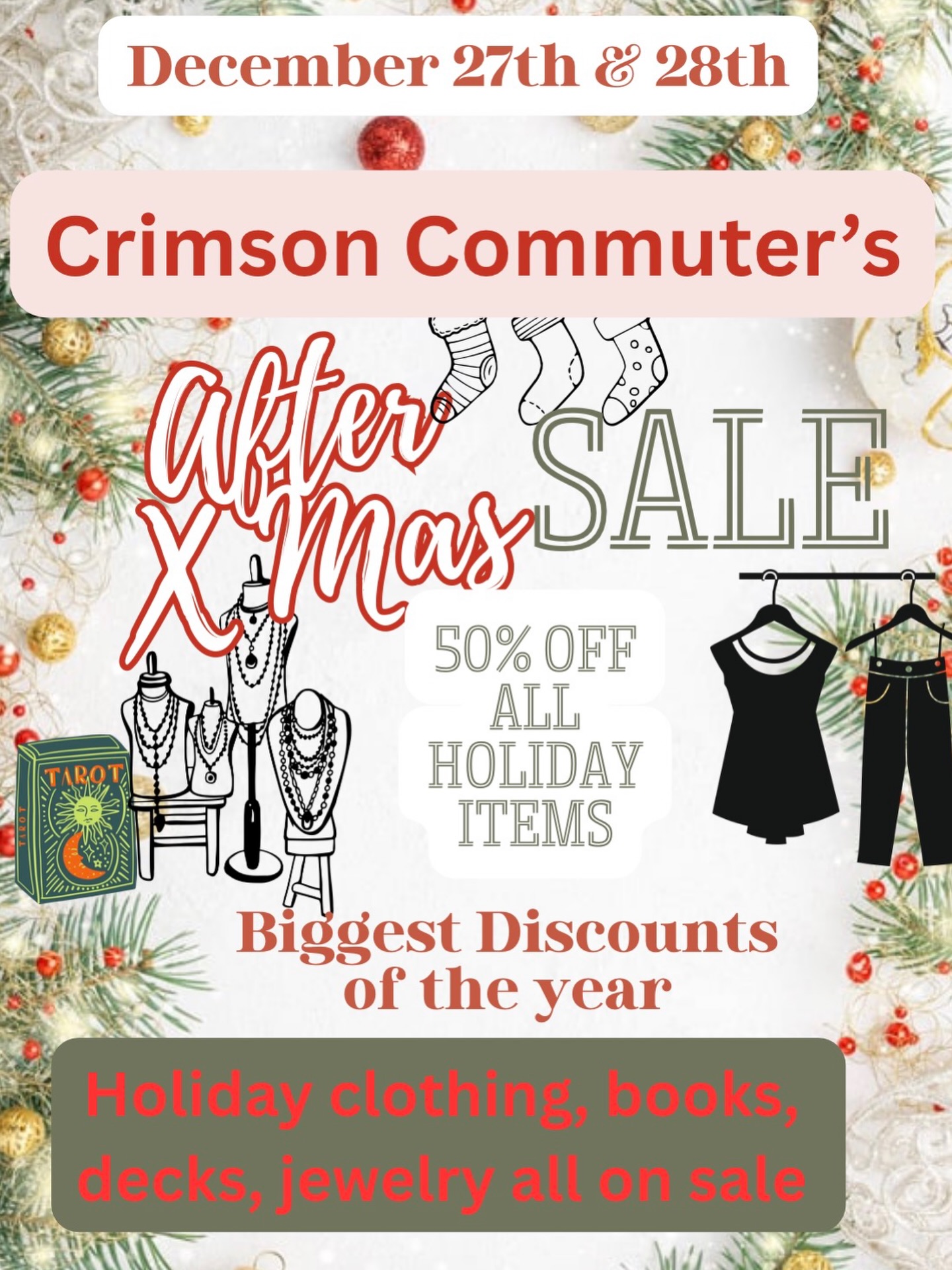 Get your 50% off all holiday items only 2 days this Saturday & Sunday 🌲❤️🎁🙌🏼