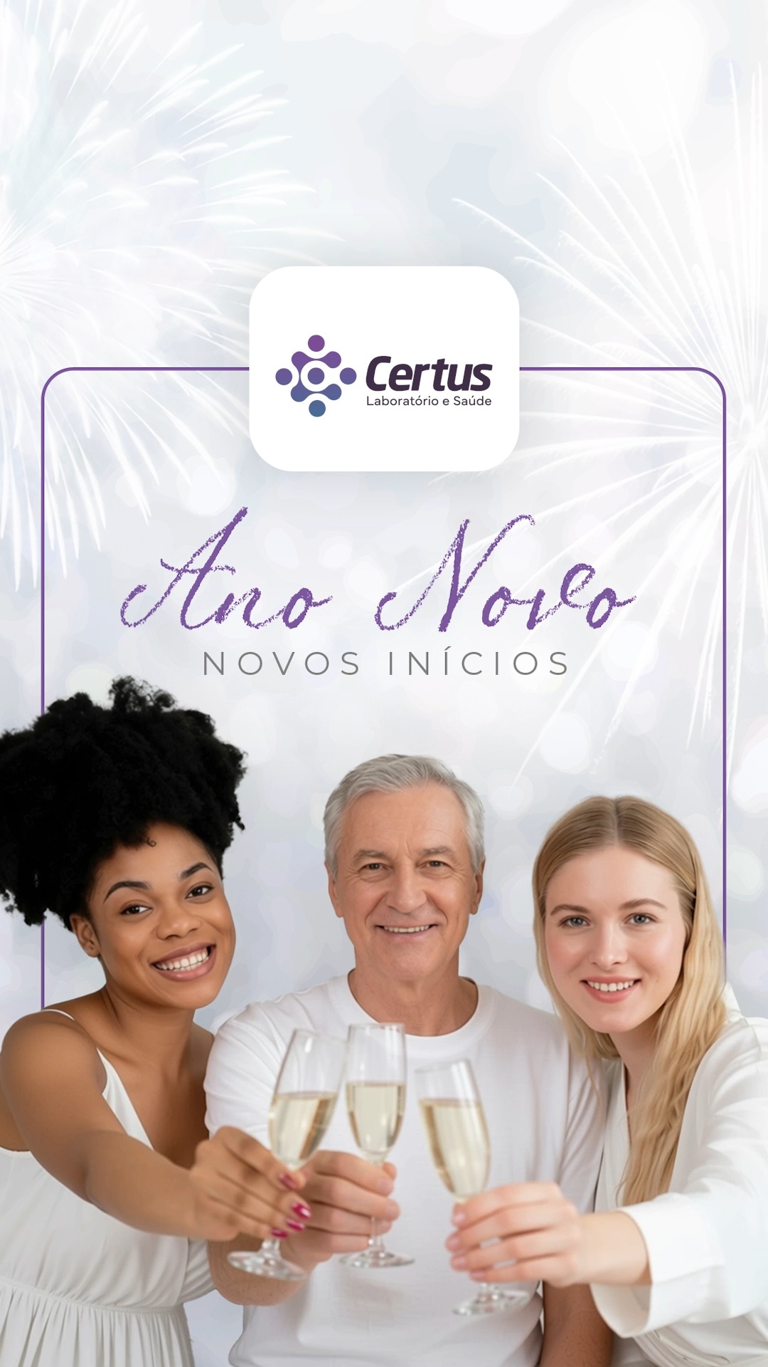 Desejamos que o novo ano venha cheio de saúde, leveza e esperança, além de dias tranquilos, conquistas e reencontros cheios de afeto.
Em 2026, continuamos comprometidos com você e o seu bem-estar. ✨