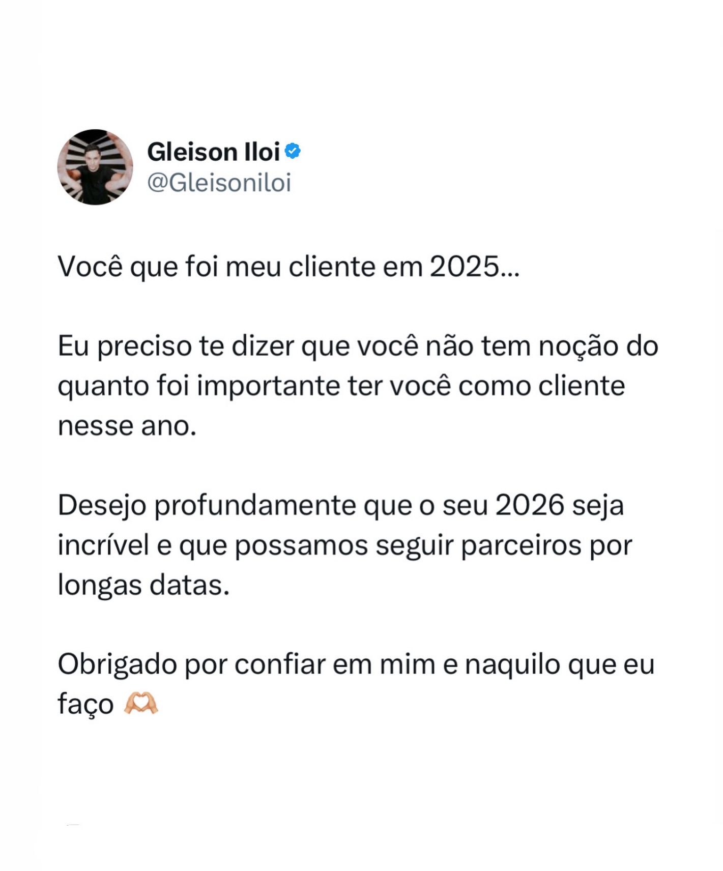 Gratidão por 2025 ??
Conte comigo em 2026 ??
