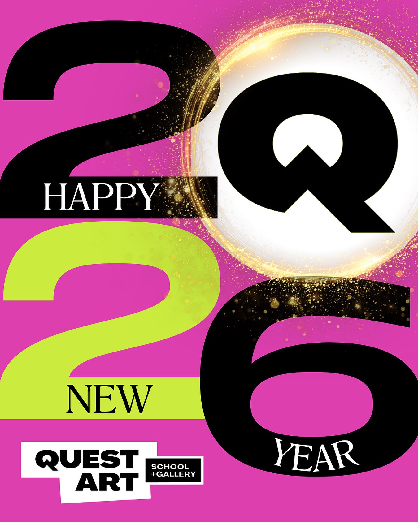 As the clock counts down, we’re raising a glass (or a paintbrush) to a year filled with bold ideas, curious minds, and creative moments worth celebrating.
To every artist, student, family member, volunteer, and supporter who walked through our doors or cheered us on from afar, thank you for being part of the Quest story. You make this place what it is.
Here’s to fresh starts, new exhibitions, creative risks, and a little magic waiting just around the corner. Happy New Year’s Eve from all of us at Quest. We’ll see you in the new year!