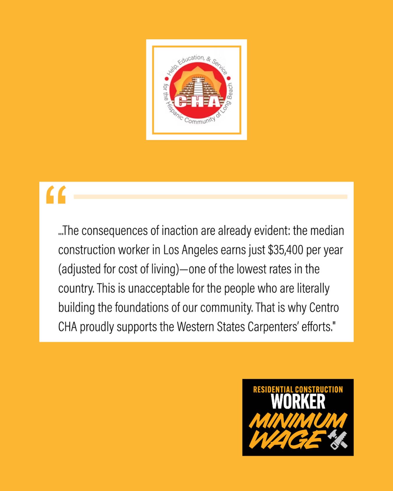 As Centro CHA, Inc. @centro_cha made clear, “Our region faces a dual crisis: a severe housing shortage and a shrinking pool of construction workers. To meet our housing goals, Los Angeles needs tens of thousands of additional workers. Yet low wages, immigration raids, misclassification, and wage theft continue to drive workers out of this vital industry.”
#ImmigrantsAreLA #WhoBuildsLA #LaborRights