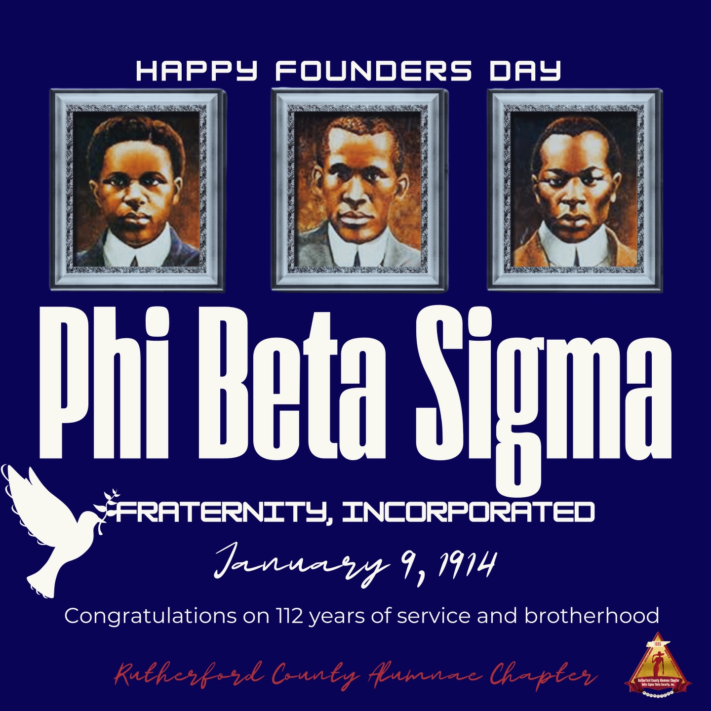 Congratulations to the distinguished men of Phi Beta Sigma Fraternity, Incorporated, on 112 years of brotherhood and service! Today we celebrate your dedication to community and humanity. May your legacy of excellence continue to inspire future generations.
