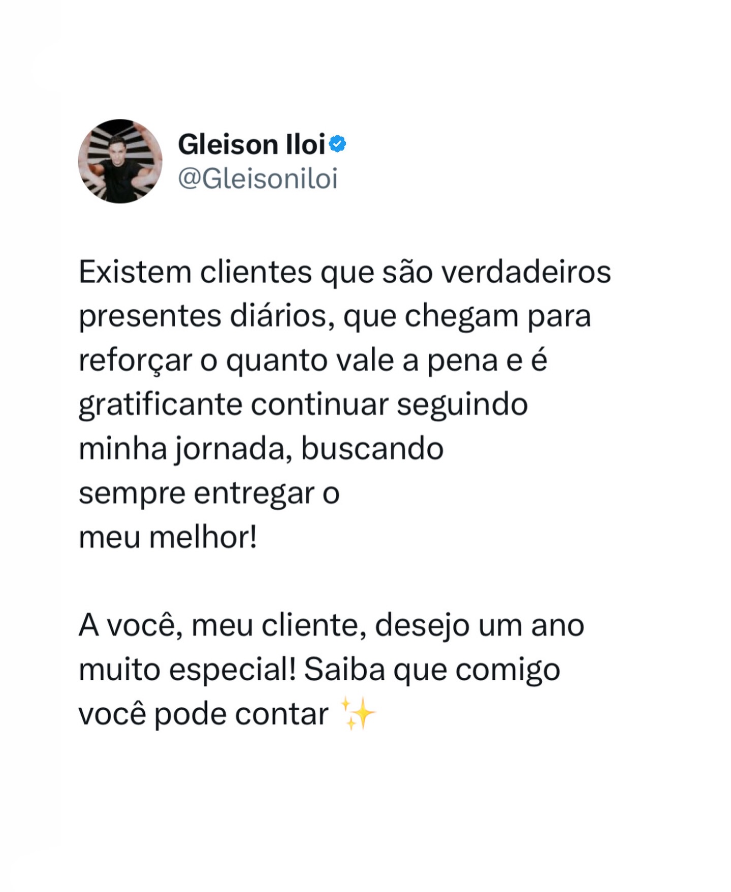 Gratidão aos clientes que tive, que tenho e que estão por vir ✨
