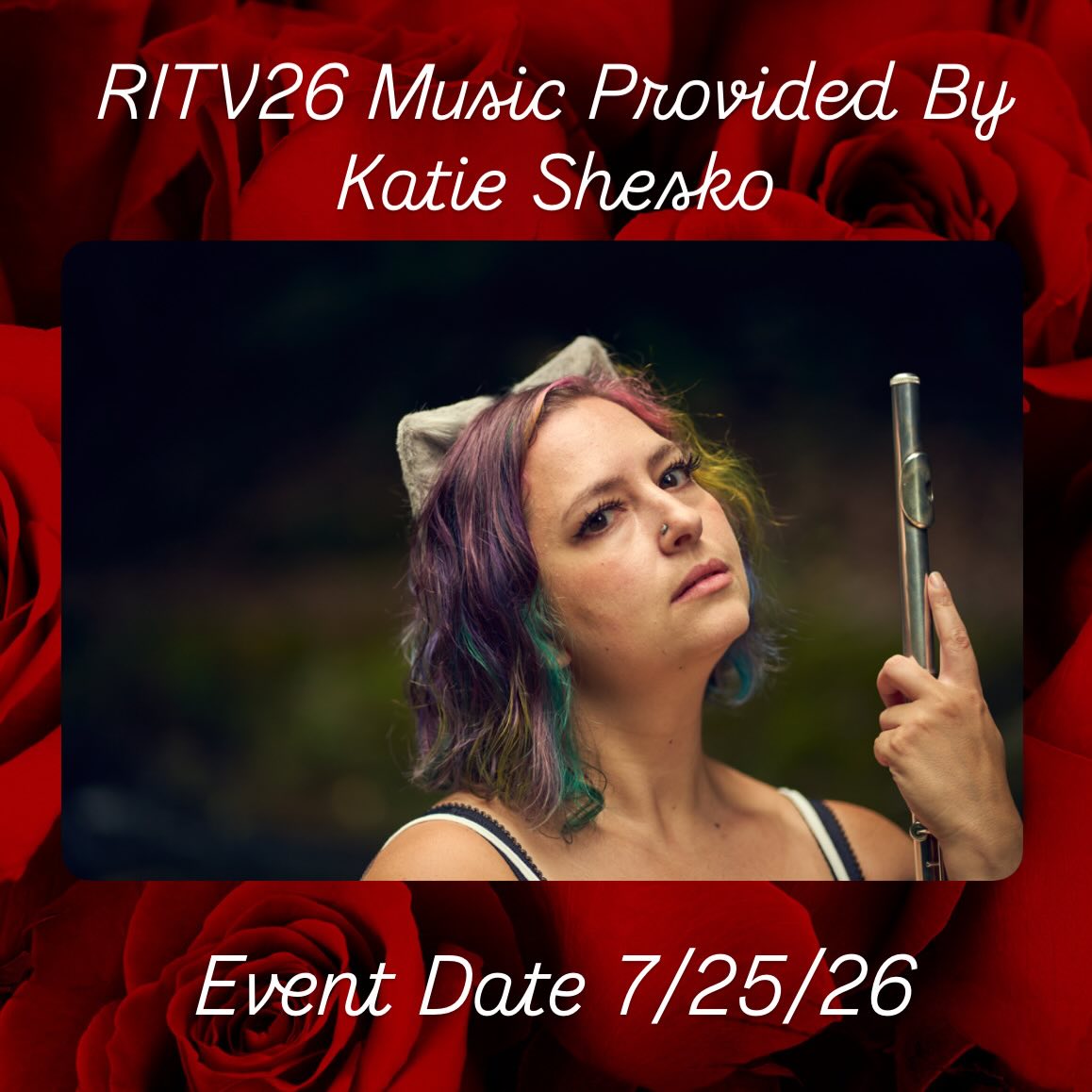 We are so excited for this one! The mood will be set and we’ll have the most lovely background harmony at our event!
@katiesheskoflute will be a traveling bard at our show providing beautiful music for all to enjoy. Be sure to find her and thank her for sharing her talent with us!
bio:
Katie Shesko is a video game and anime cosplaying flute player who plays games fast. She is known for merging her love of flute with nerdy music, by producing pop and rock covers from her studio in Pittsburgh, PA.
Katie is best known for her hit single “A Life Sent On”, which hit over 400,000 streams on Spotify. She has also featured with lofi producers like Robert M Bach, Melodies Zone, and Coffee Date. She performs at conventions both locally and all over the United States, including ColossalCon, Pittsburgh Gaming Expo, and VGMCon.
Katie is currently starting production on her next album, set to feature music from Xenoblade Chronicles 3, while also performing at various events and private teaching.
#romantasy #romantasyinthevalley #bookconvention #signedbooks #ritv26
