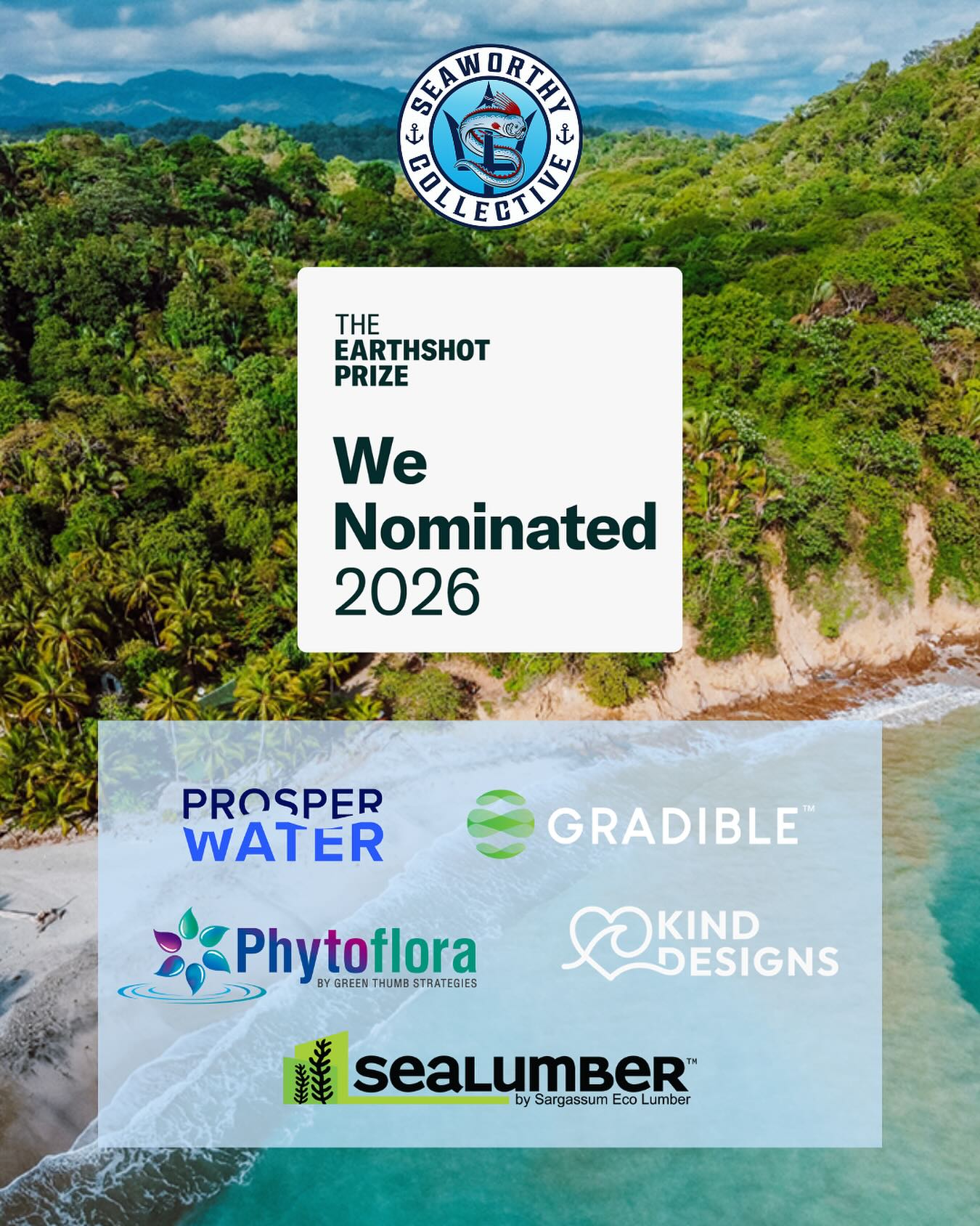 Seaworthy Collective is thrilled to kick off 2026 by announcing our first-ever nominees for @earthshotprize! We’re excited to be able to continue to elevate the work of past and future Seaworthy startups with consideration for this prestigious award; just another way our community continues to reach new heights in leading the future of scaling ocean impact!
Looking for the opportunity to be a potential Seaworthy Earthshot Prize nominee? Applications are currently open for the 7th cohort of our flagship program, The Continuum Ocean Enterprise Studio & Incubator! Learn more and click the link in the bio to apply.
#seaworthycollective #earthshotprize #startups #blueeconomy #oceandata #startupincubator