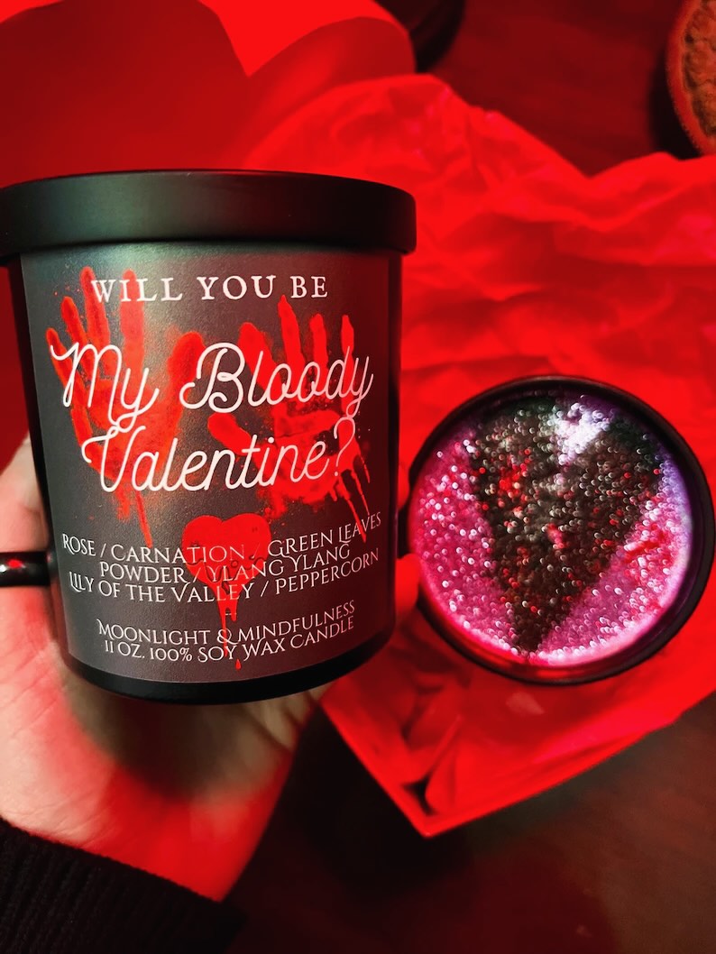 🌹 We’re getting ready for valloween over here with our “Will You Be My Bloody Valentine” 100% soy wax candle. This candle is a beautiful rose scent and it’s perfect to gift to yourself or someone you love (or at least don’t despise) this Valentine’s Day. You can shop now in store or at moonlightmindfulness.com 🌹
#valloween #valentinesday #gothvalentine #bloodyvalentine #spookyvalentine