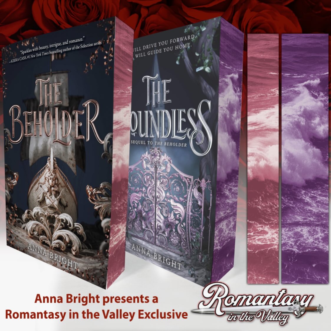 Excited to reveal our next *Event Exclusive* for #RITV26
The Beholder Set By Anna Bright @brightlyanna who is a featured author, grab yours in pre order and get it signed/personalized on site!
EVENT EXCLUSIVE
PRE ORDER FOR EVENT TICKET HOLDERS ONLY
PICK UP AT THE BOOKISH SIGNS AND MORE - ON SITE BOOK STORE TABLE
BRING ORDER No. FOR PICK UP!
*paperbacks, purchase bundled*
SYNOPSIS
“Sparkles with beauty, intrigue, and romance.”—Kiera Cass, #1 New York Times bestselling author of the Selection seriesSelah has waited her whole life for a happily ever after. As the only daughter of the leader of Potomac, she knows her duty is to find the perfect match.But after an excruciatingly public rejection, Selah’s stepmother suggests an unthinkable solution: Selah must set sail across the Atlantic to visit a series of potential suitors—and if she doesn’t come home engaged, she shouldn’t come home at all.From the gardens of England to the fjords of Norge, Selah’s quest will be the journey of a lifetime. But her stepmother’s schemes aren’t the only secrets hiding belowdecks…and the stakes of her voyage may be higher than any happy ending.Lush landscapes, dazzling romance, and captivating intrigue await in this stunning alternate historical YA debut—perfect for fans of The Selection or Caraval.
#romantasyinthevalley #brightlyanna #eventexclusive bookconvention