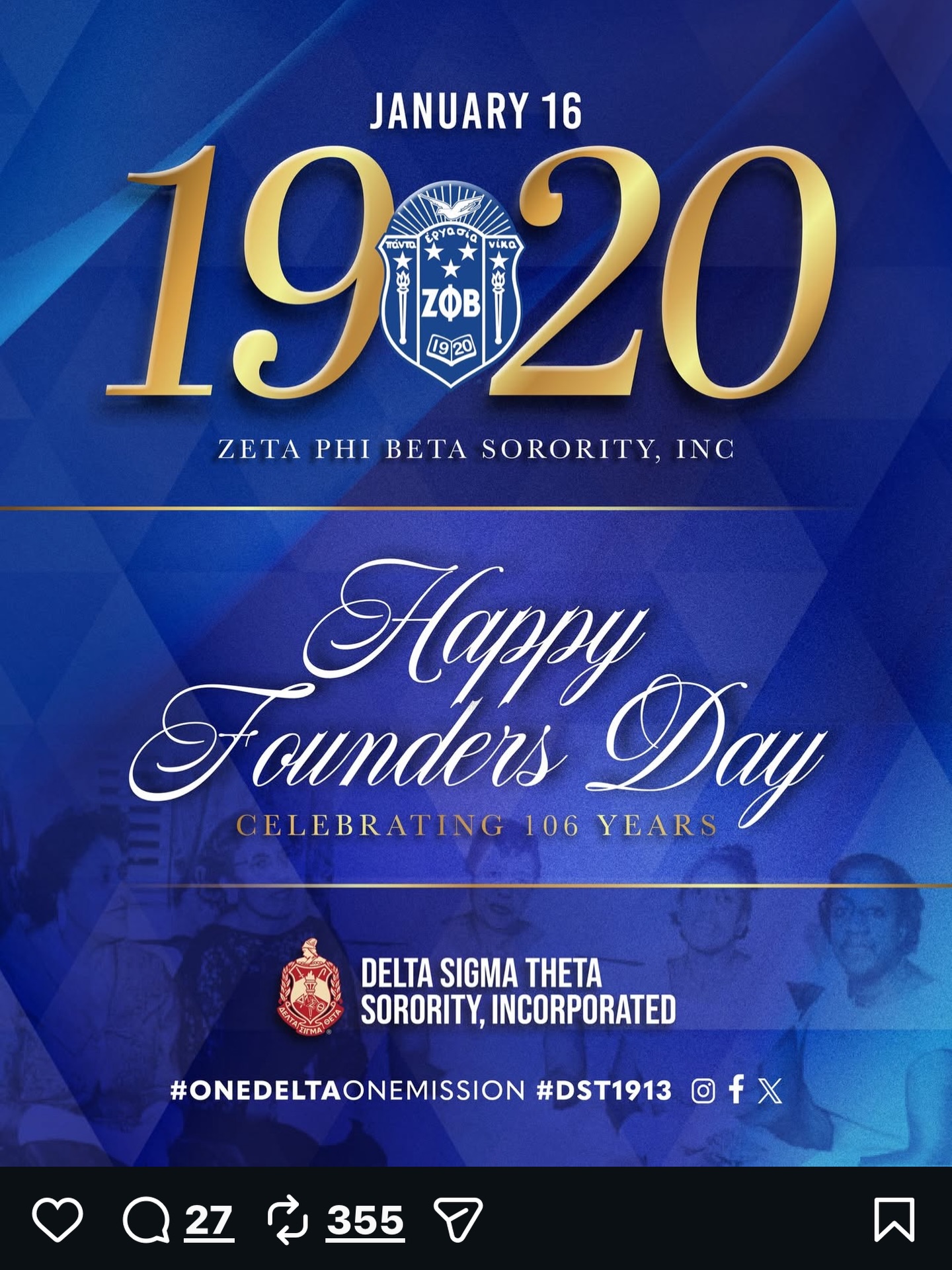 Happy 106th Founders Day to the esteemed ladies of Zeta Phi Beta Sorority, Incorporated! Your tireless efforts in fostering scholarship, togetherness, and community upliftment are truly commendable.