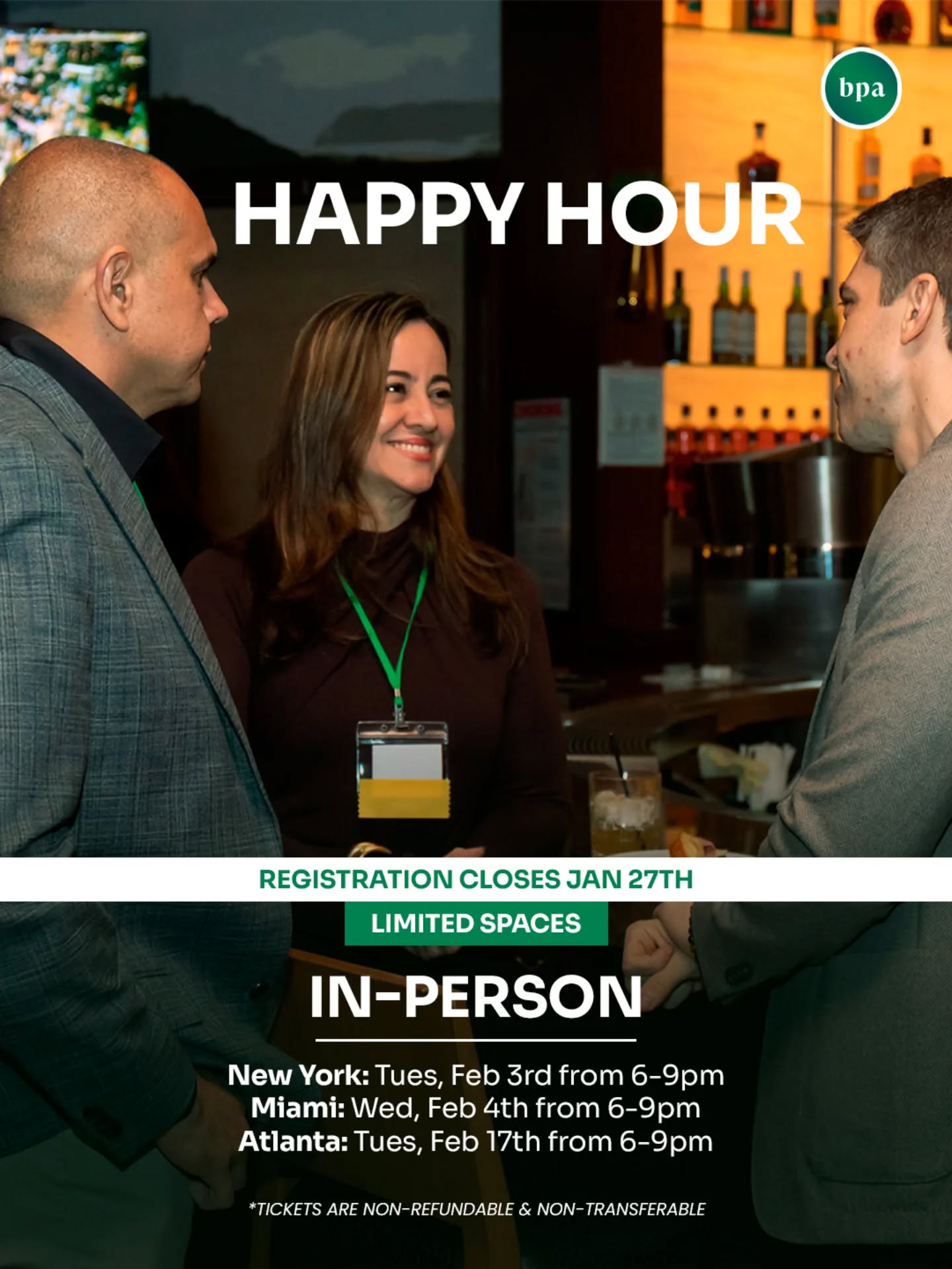 Whether you’re a business leader, founder, student, or professional, this is your chance to connect, exchange ideas, and discover new career and business opportunities in a dynamic and motivating environment.
Expect great conversations, new connections, exciting collaborations, and the BPA vibe you already know makes every event special!
📅 Dates & Locations (In-Person):
📍 New York: Tue, Feb 3rd | 6–9 PM
📍 Miami: Wed, Feb 4th | 6–9 PM
📍 Atlanta: Tue, Feb 17th | 6–9 PM
🎟️ Tickets are non-refundable & non-transferable
🚫 No walk-ins | ⏳ Limited spots available
👉 Grab your ticket now, link in bio 👈
Tag a friend who should be there and come connect with us!
Growing stronger together, one connection at a time.
.
.
.
#BPANewYork #LinkUpEvent #NetworkingNight #BrazilianProfessionals