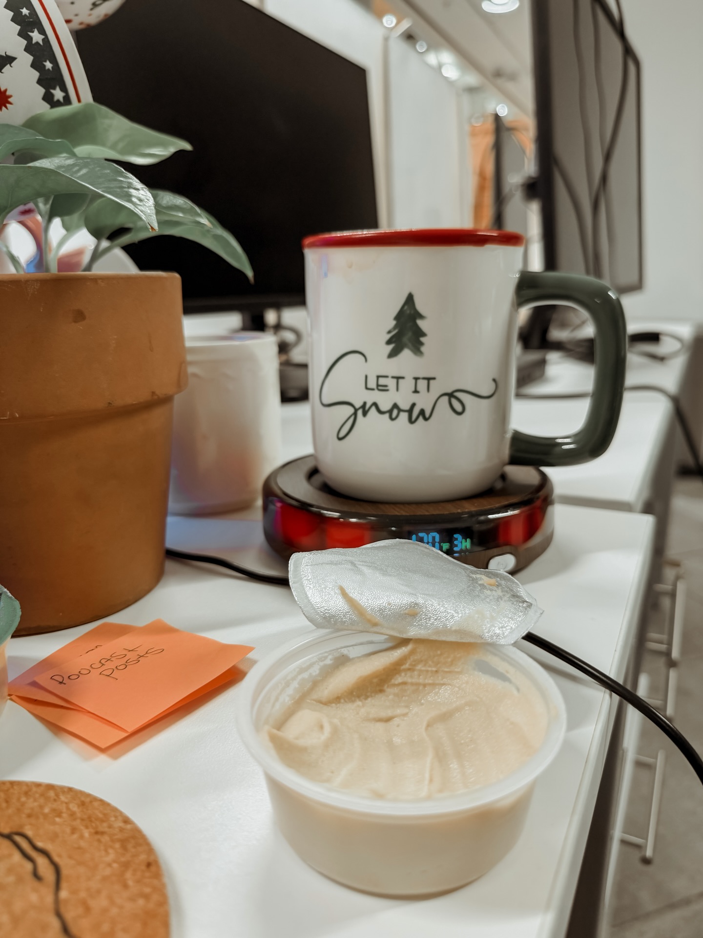 A little tea and healthy snacks makes the day go great.
