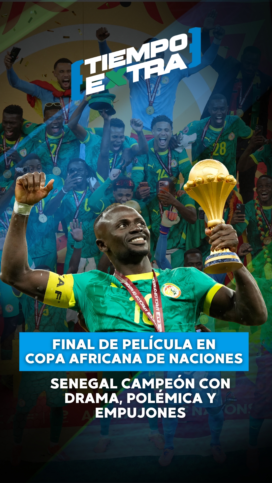 ¡CAOS Y GLORIA EN ÁFRICA! 🏆🇸🇳
ㅤ
Escenas sin precedentes ocurrieron este domingo en la final de la Copa Africana: Senegal venció 1-0 a Marruecos en un partido que tuvo un final de película.
ㅤ
Tras un penal polémico pitado a favor de Marruecos en el último minuto, los jugadores de Senegal abandonaron la cancha por más de 20 minutos en señal de protesta. La "justicia divina" llegó después: Brahim Díaz falló el cobro y Pape Gueye sentenció la victoria para que los senegaleses se hicieran con el trofeo de campeón. #Senegal #Marruecos #Futbol #CopaAfricanaDeNaciones #TiempoExtra
