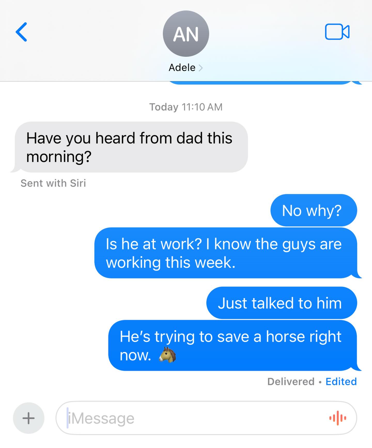 When your sister is worried about your Dad and you find out where he is. “I