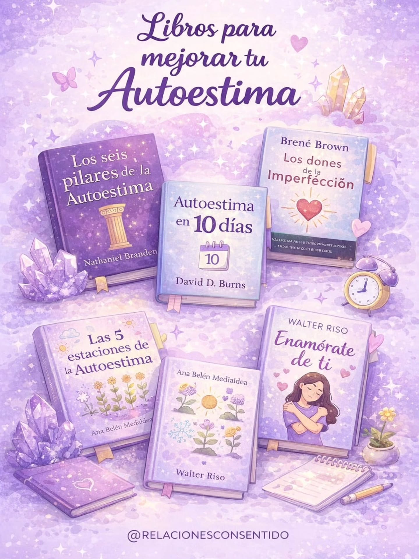 Dicen que un libro puede ser el inicio de una gran transformación. 📖✨
Mejorar la autoestima no es un proceso que ocurra de la noche a la mañana, pero rodearte de las herramientas adecuadas marca la diferencia. Estos títulos son verdaderas joyas que te ayudarán a entenderte, aceptarte y, sobre todo, a tratarte con el amor que mereces. Desde los pilares fundamentales hasta ejercicios prácticos para el día a día, hay una opción para cada etapa de tu camino.
¿Has leído alguno de estos libros? Cuéntame cuál es tu favorito o cuál añadirías a la lista. 👇