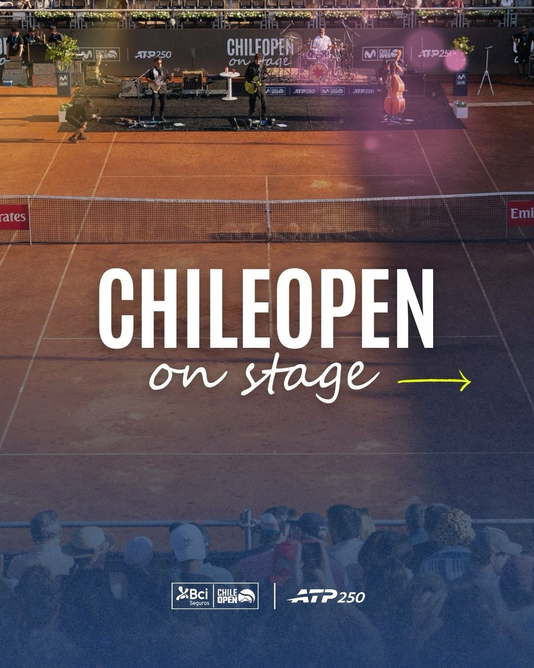 ¡Lineup confirmado para el ChileOpen On Stage! 🎶🎾
Gepe, Amigo de Artistas y Los Fi pondrán la música en el Bci Seguros ChileOpen 2026. ¡Ven a vivir el mejor ambiente del verano en San Carlos de Apoquindo!
🎟️ Asegura tu lugar en @ticketmastercl.
#BciSegurosChileOpen #ViviendoCadaPunto