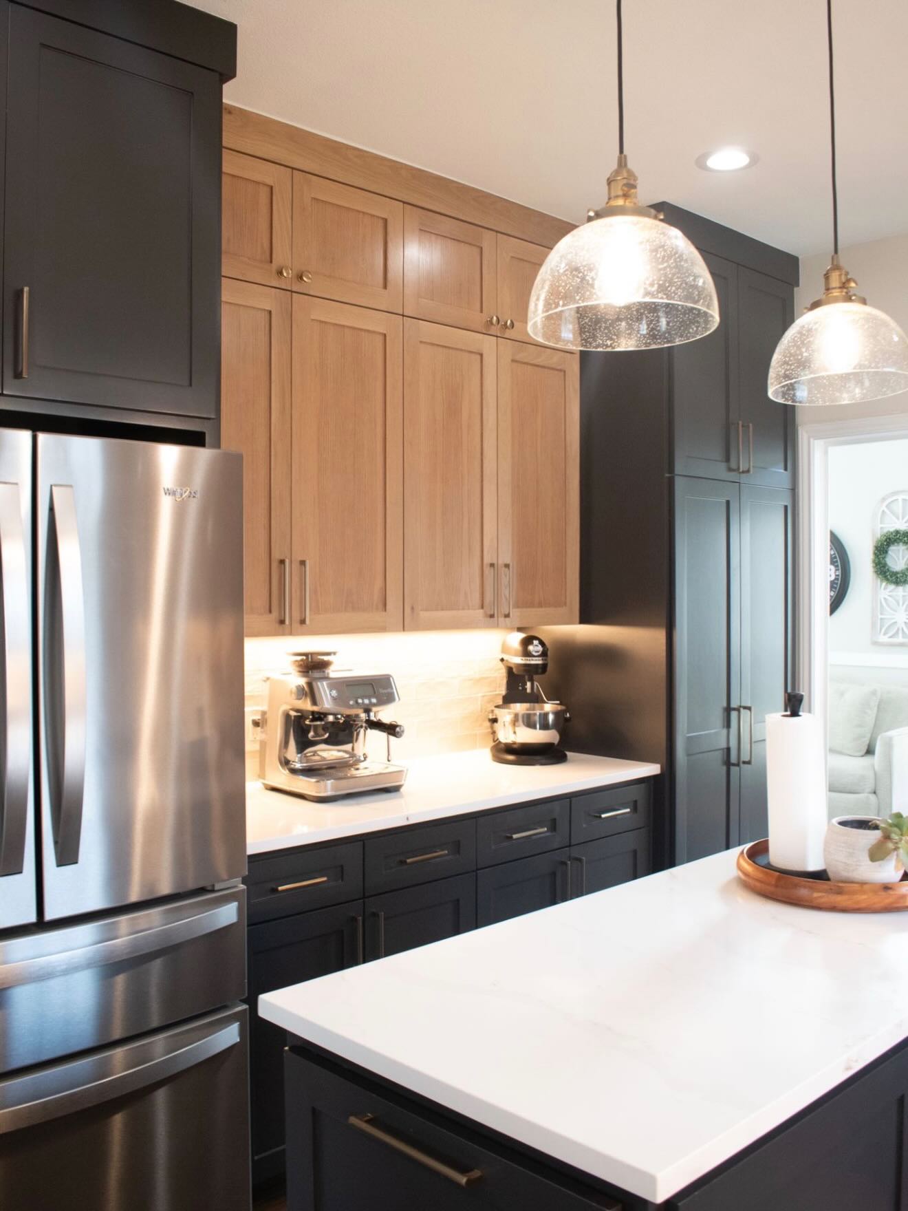 A recent kichen makeover that makes my heart go pitter-patter.💕 White Oak, Iron Ore, white quartz, Zellige tile and a touch of soft gold. A dream kitchen unveiled for a beautiful, deserving young family. Another dream come true.