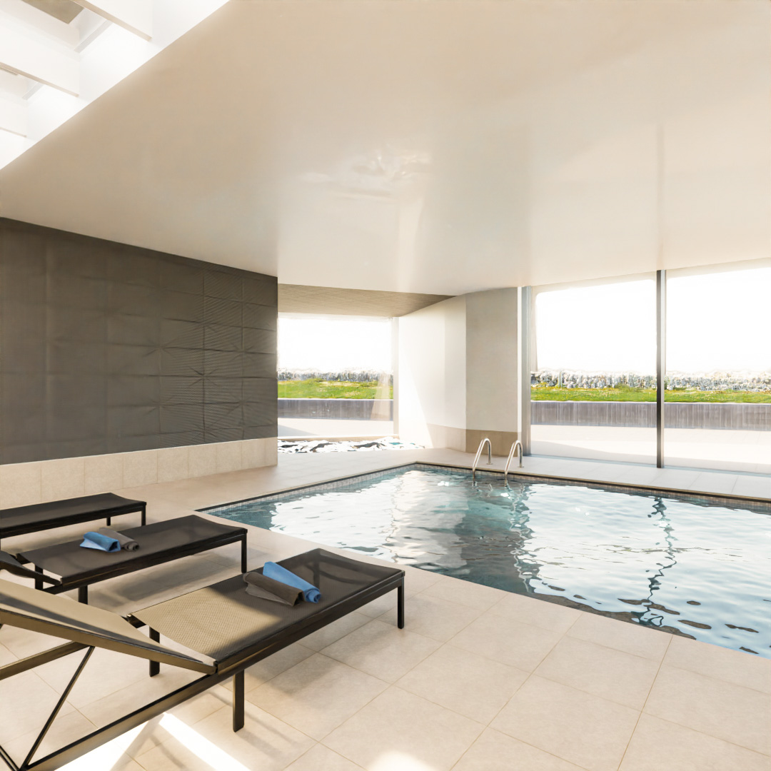 Looking across the new lap pool at an underground spa design.
The spa design complements an existing residential project, featuring a family-length pool and generous jacuzzi with stunning views. Using materials like charred larch, tiles, and polished plaster, the design creates dynamic light effects throughout the day and seasons. For the underground pool area, we collaborated with a pool consultant to refine the layout and design, ensuring excellence based on prior successful projects.
https://bit.ly/360zp1P