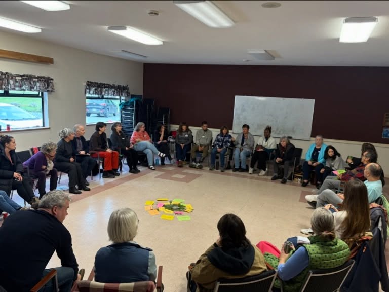 Last month, PLEDJ was invited to facilitate a Solidarity Dialogues workshop in Gibsons, British Columbia. The dialogue was hosted by the Restorative Justice Program of the Sunshine Coast, and facilitated by Professor Amal Elsana Alhjooj and Brian Bronfman.
The goal of this experiential dialogue session was to collectively explore how the Solidarity Dialogues model could take root on the Sunshine Coast. Over the course of an intensive six-hour workshop, participants, representing a cross-section of sectors, experienced the Solidarity Dialogues model firsthand and engaged deeply with its principles and practices.
Following the workshop, there has been a clear appetite among some participants to continue this work. Two leaders from the community will be joining the second cohort of the Solidarity Dialogues Training Seminars, starting this February, allowing them to deepen their skills and carry forward the work that has begun within their community. This moment marks the start of a long-term journey, and we are grateful to see local leadership ready to carry this work forward.
PLEDJ is thrilled to continue expanding our Solidarity Dialogues Program into new communities, fostering understanding and empathy across differences and supporting leaders in building solidarity and creating change through sustained, intentional dialogue.
We encourage those who are interested to follow our social media closely for upcoming events in 2026. And we would like to share a heartfelt thank you to the organizing committee and to @lizmarsfilm for their leadership, and to everyone who participated.
#PLEDJ #SolidarityDialogues #RestorativeJusticeProgramoftheSunshineCoast