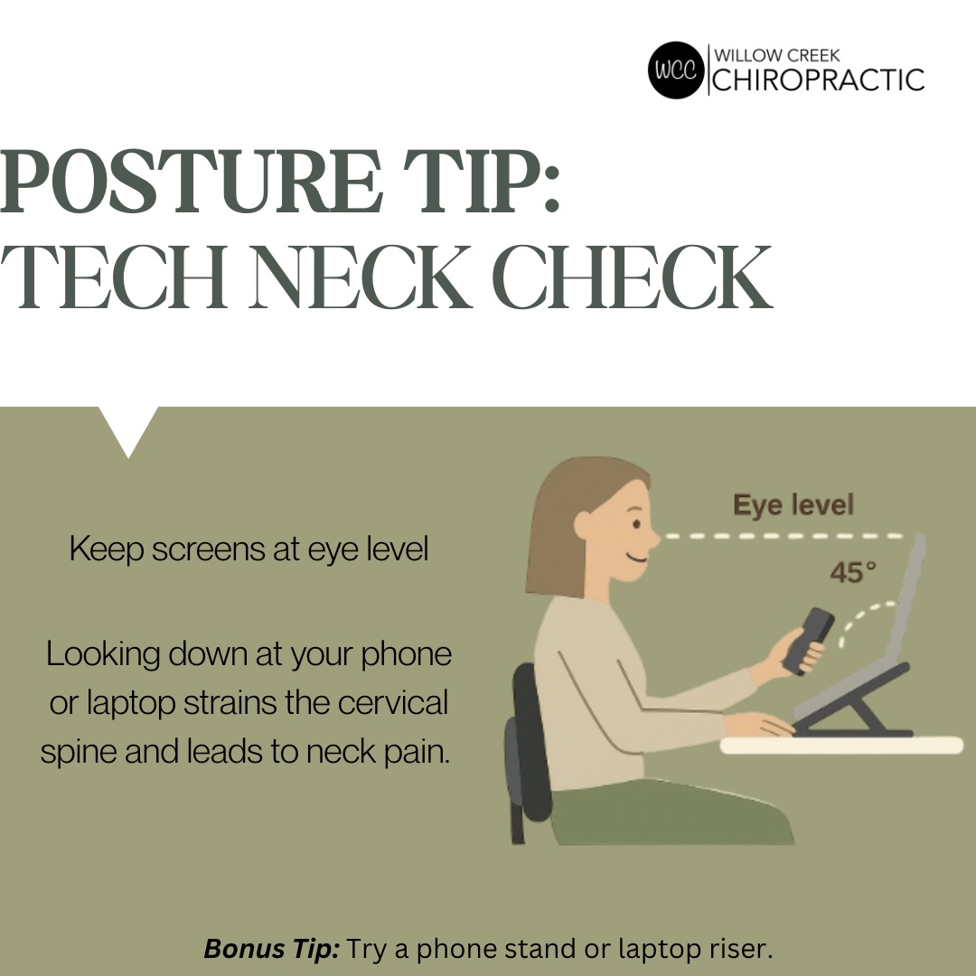📱 Tech Neck Check
If your screen is below eye level, your neck is paying the price.
Looking down at your phone or laptop increases strain on the cervical spine and can lead to pain and tension.
✨ Raise your screen. Protect your posture.
#healthandwellness #techneck #neckpain #utahchiropractor #posture