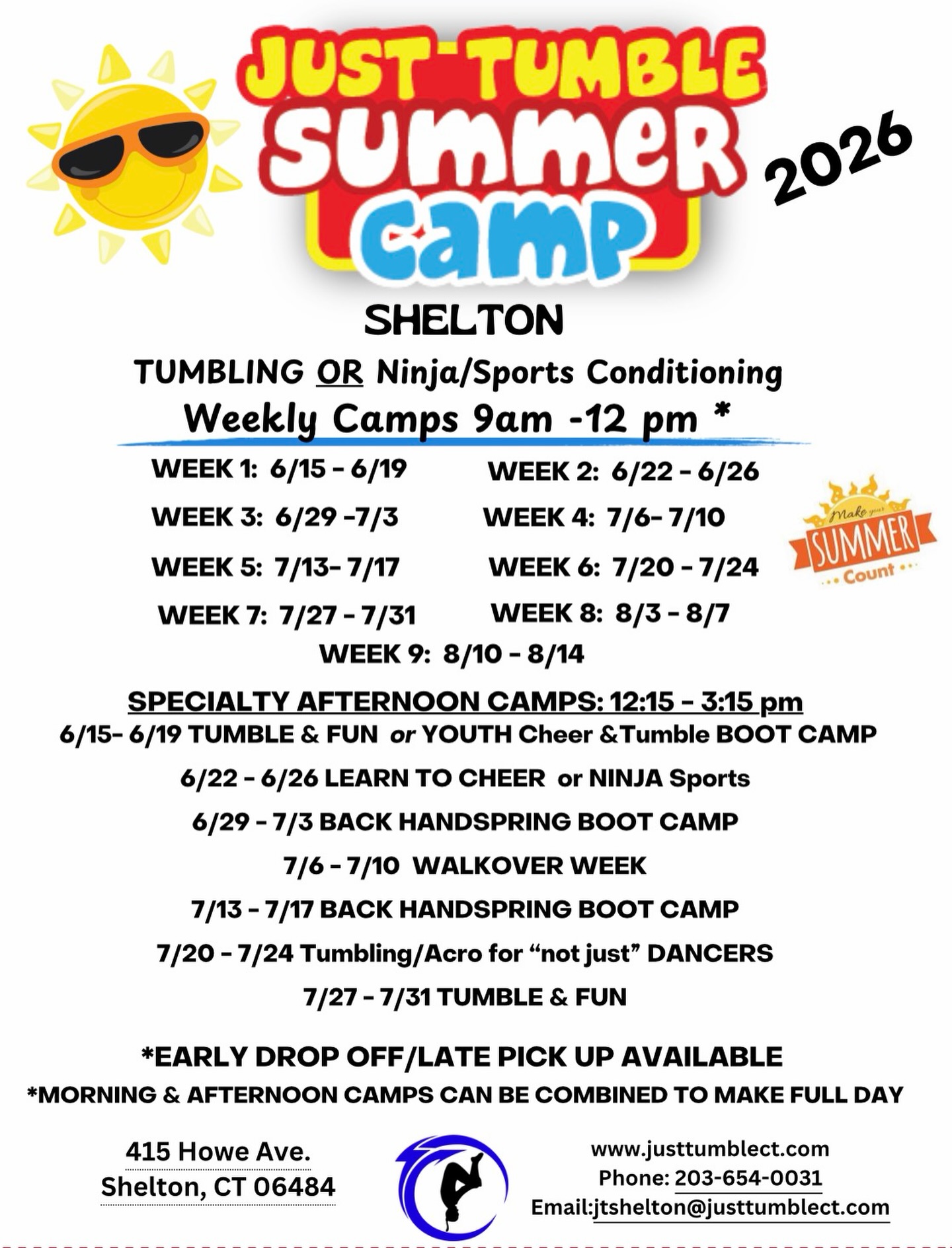 Get and perfect SKILLS while having a blast all Summer long ☀️#summercamp #tumbling #camp #cheer #sportsconditioning