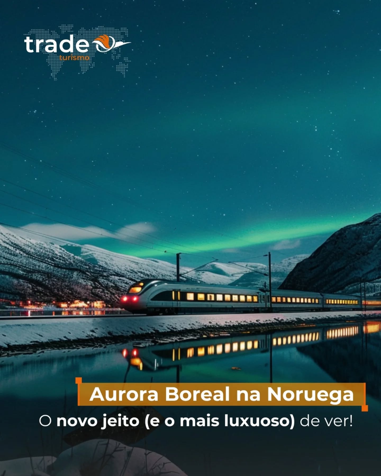 Dormir sob as estrelas já era incrível, mas e se você pudesse atravessar a Noruega em um trem panorâmico em busca da Aurora Boreal? ??
Essa é a nova aposta do turismo norueguês: um trem noturno com teto transparente e design pensado exclusivamente para que o viajante não perca um segundo das luzes dançantes do norte.
Na Trade Turismo, amamos trazer novidades em primeira mão para quem busca sair do óbvio e viver o experiências únicas.
?Acesse o link na bio e fale com nossos especialistas.
#TradeTurismo #Noruega #AuroraBoreal